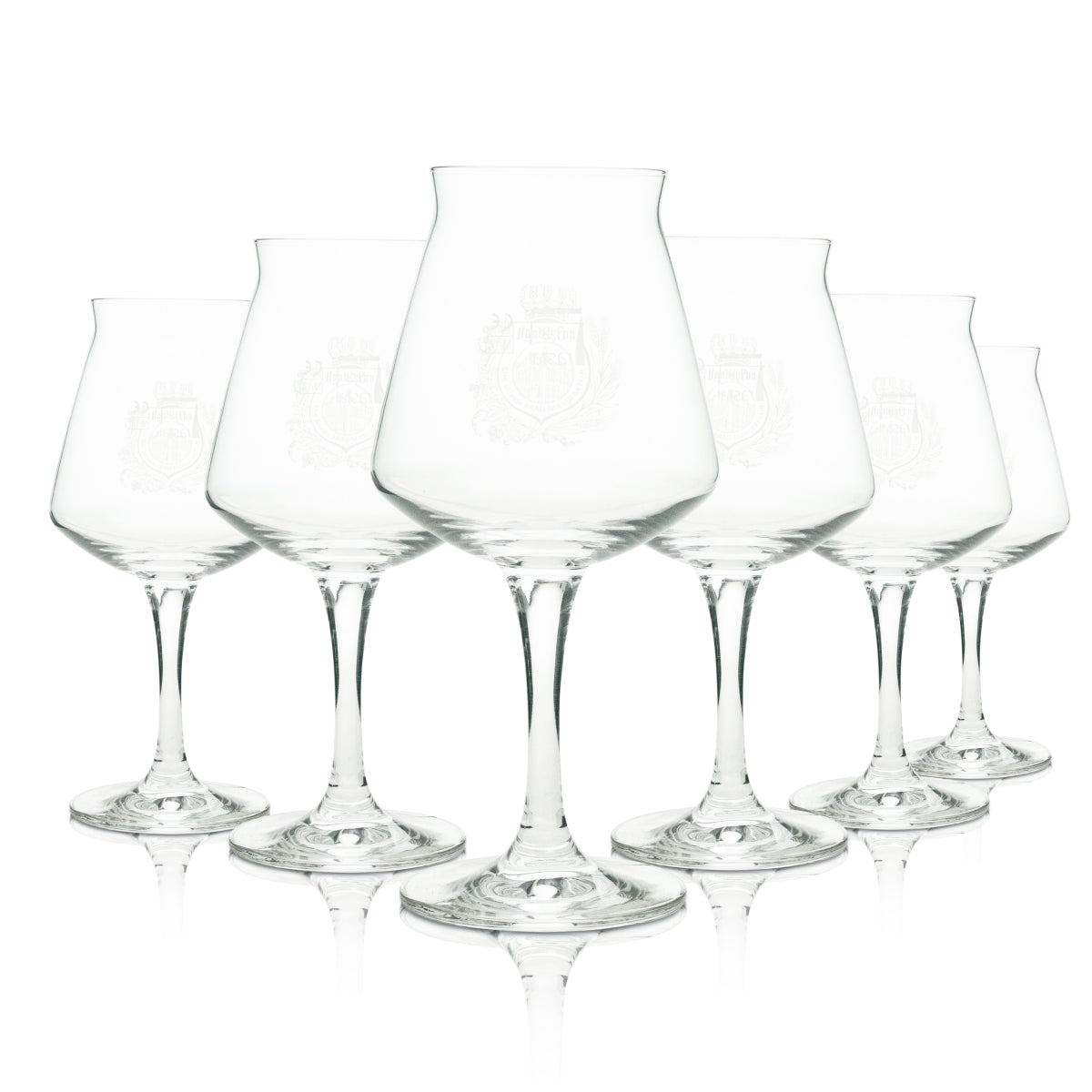 6x Landskron beer glass gourmet glass 0.3l white logo Rastal
