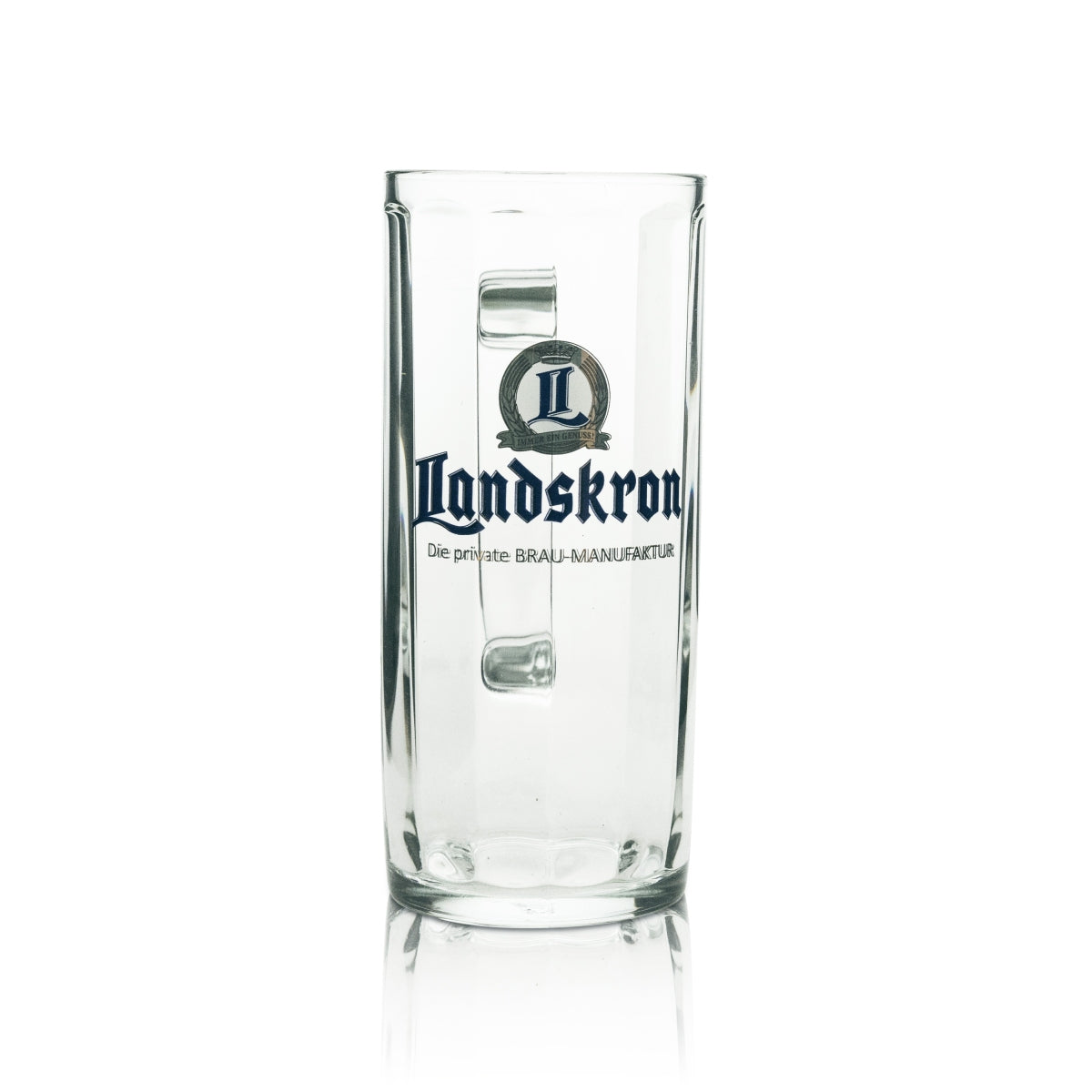 6x Landskron beer glass mug 0.5l logo blue gold Sahm – View 2