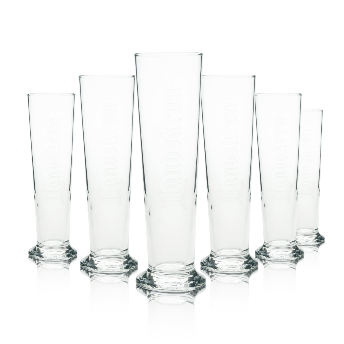 6x Landskron beer glass tulip 0.3 l with embossed logo Rastal