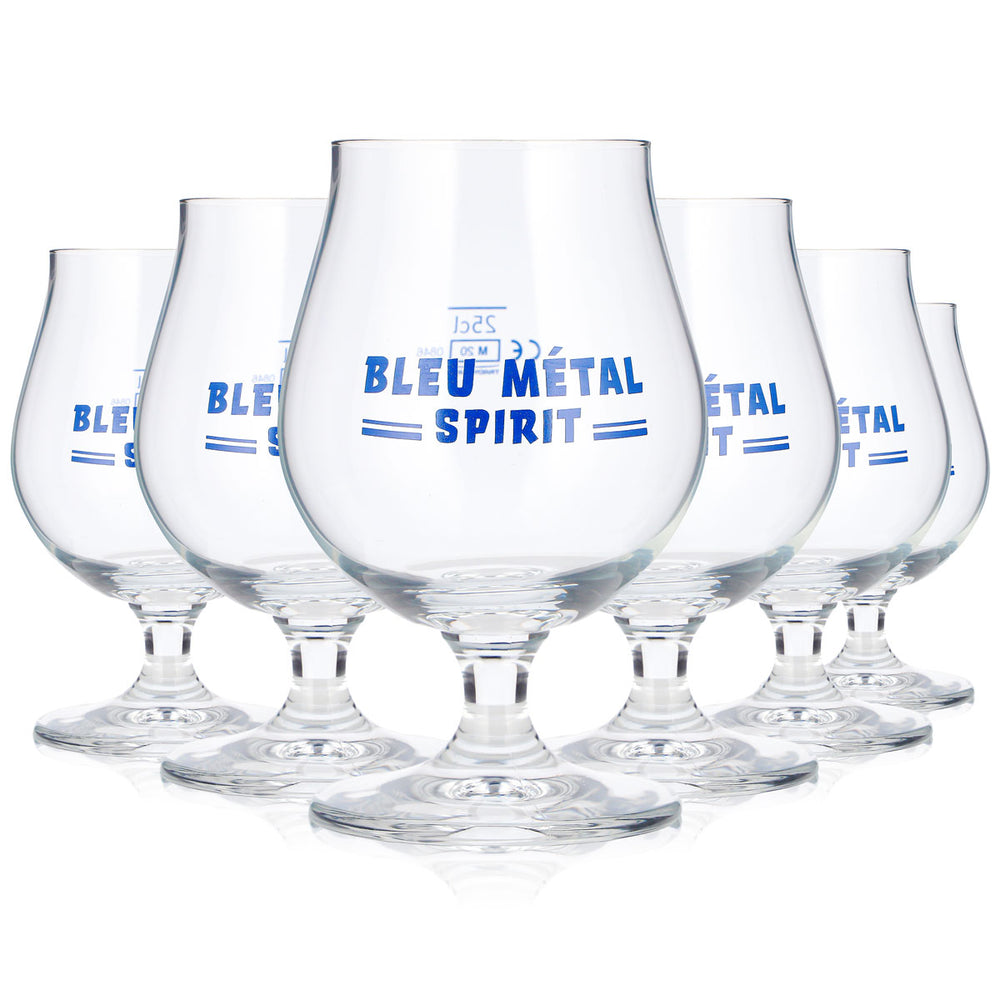 6 Le Rouget de Lisle Beer Glasses, 0.25 L, Bleu Métal Spirit (Set of 6)