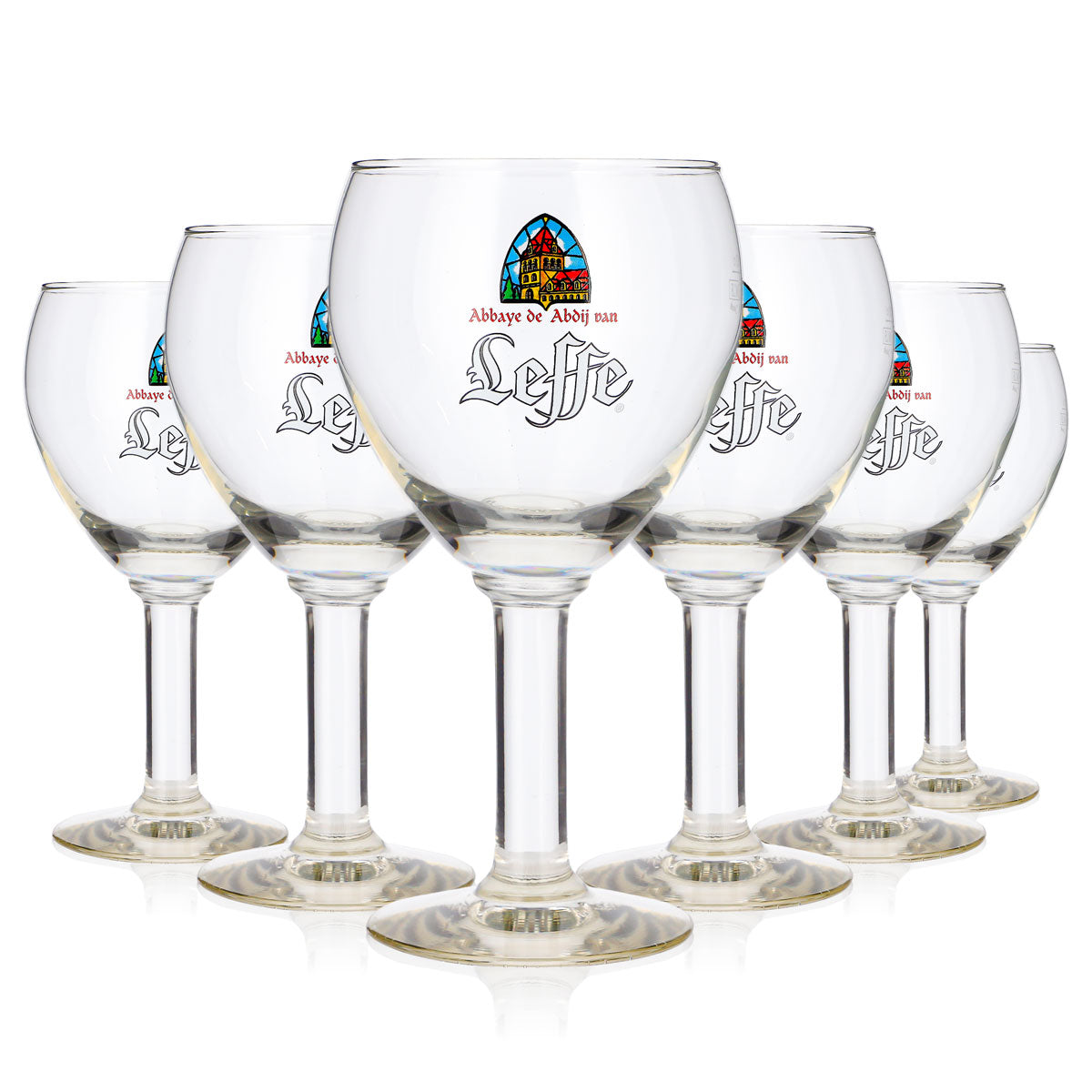 6 Leffe Beer Glasses, 0.33 L, Tulip-Shaped, Abbaye Goblet, Durabor Beer Glass, Goblet (Set of 6)