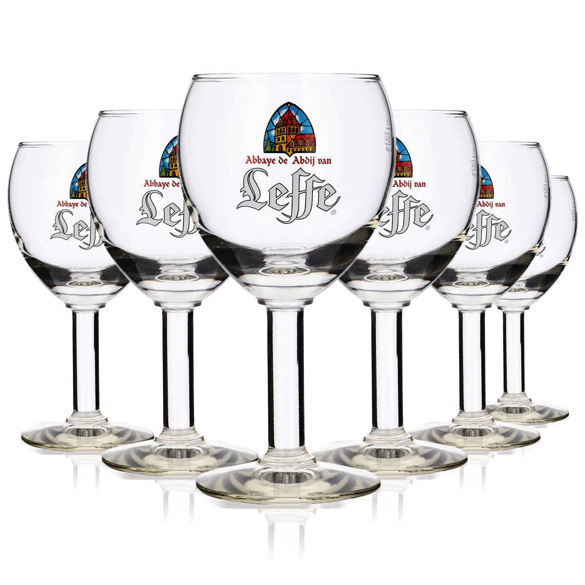 6x Leffe Glass 0.25l Goblet/Tulip Beer Glasses Beer Belgium Normal Stem – View 6