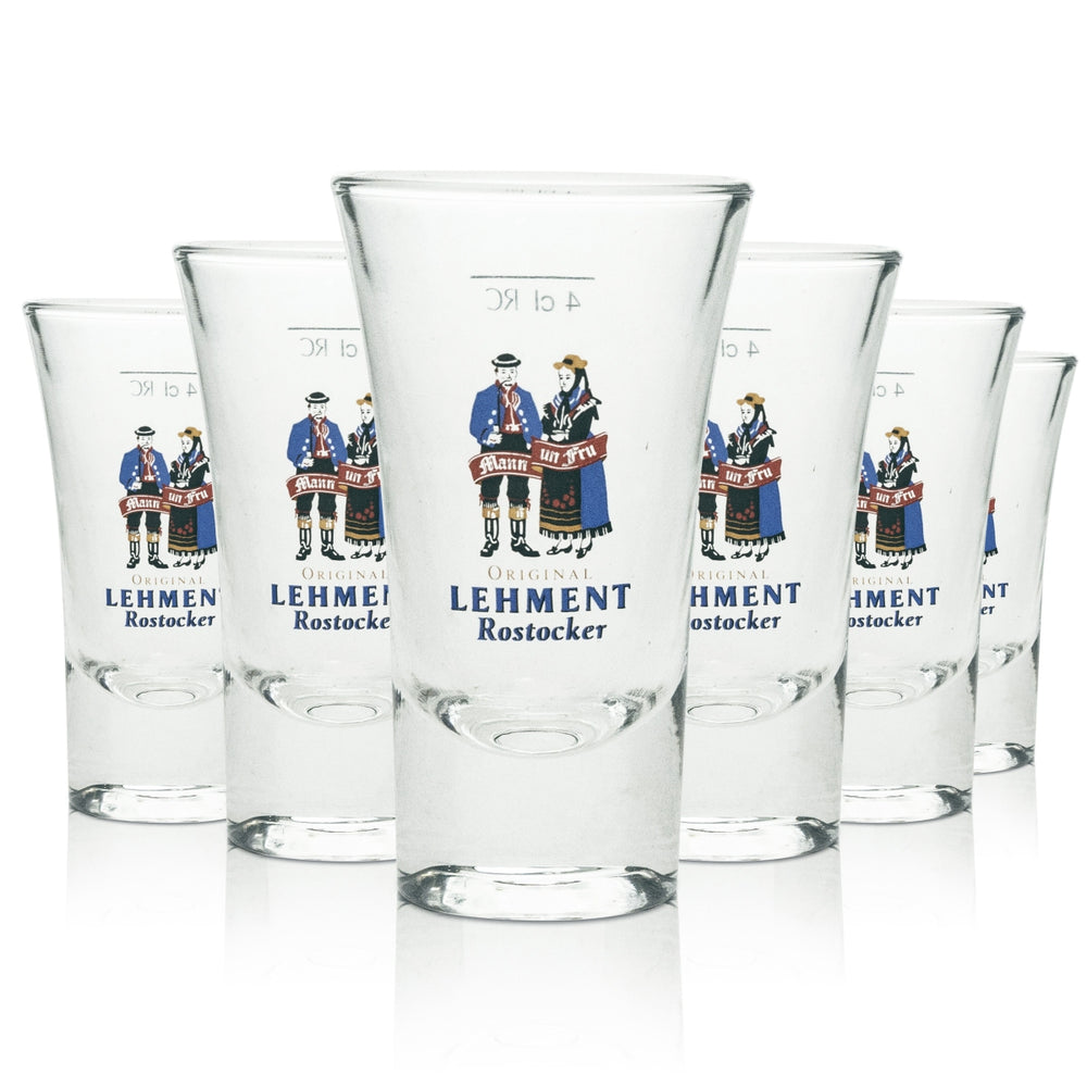 6x Lehment schnapps glass shot man and woman 4cl