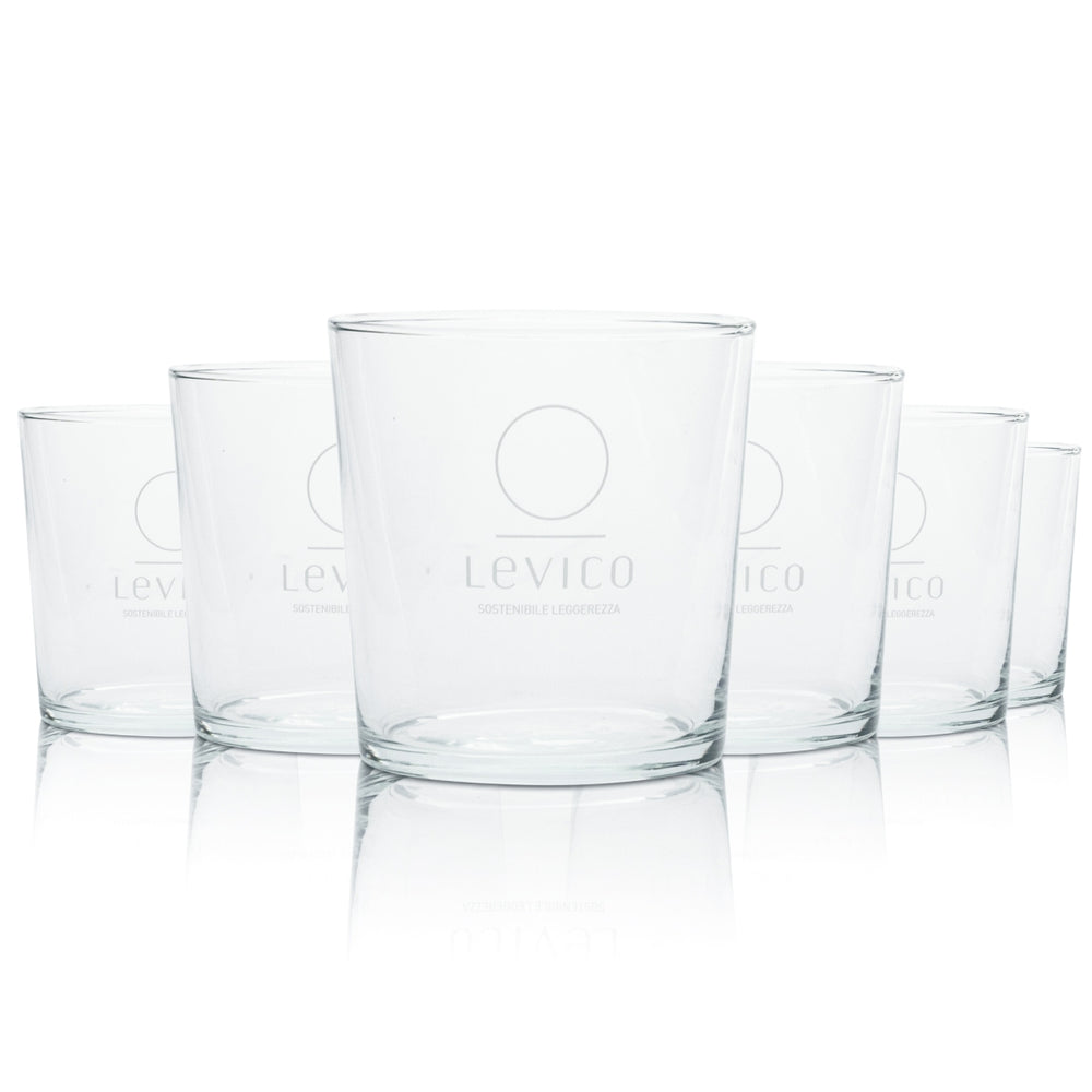 6x Levico water glass 0.2l tumbler cup soda mineral juice glasses Quelle Acqua