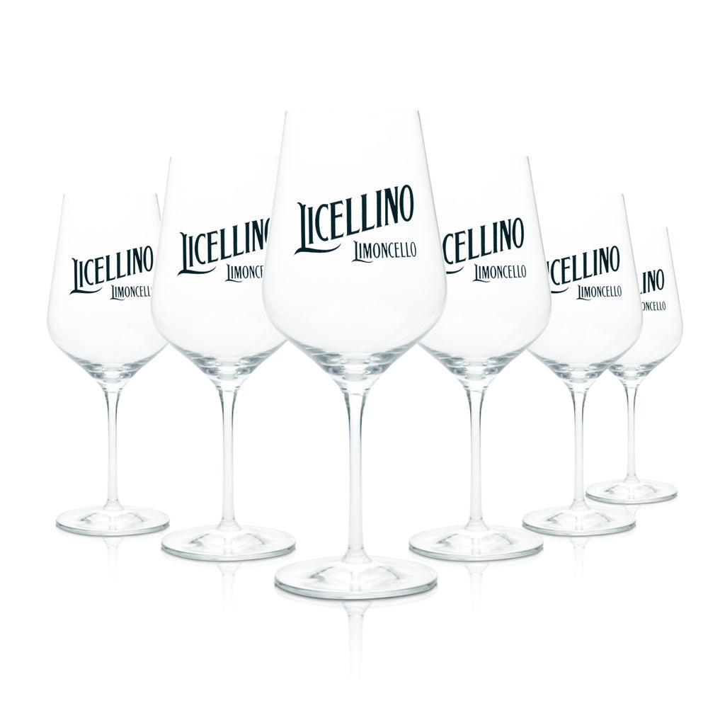 6x Licellino Glass 0.57l Wine Goblet Glasses Limoncello Aperitif Spritz Cocktail