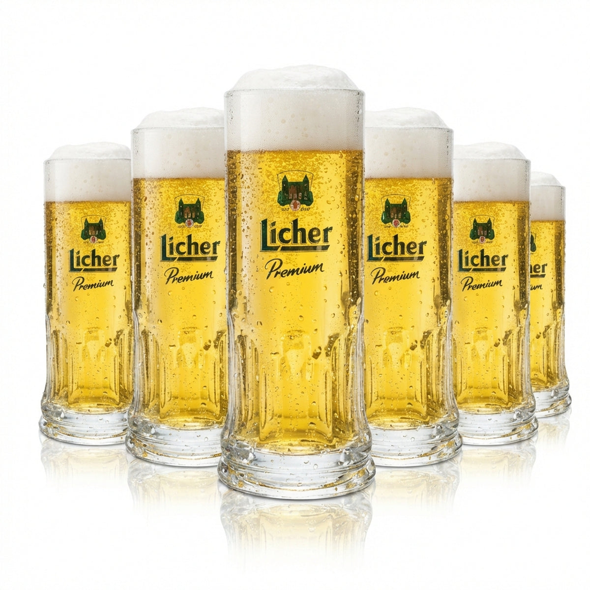 6x Licher beer glass 0.5l mug tankard glasses gastro pub Pilsner Hessen