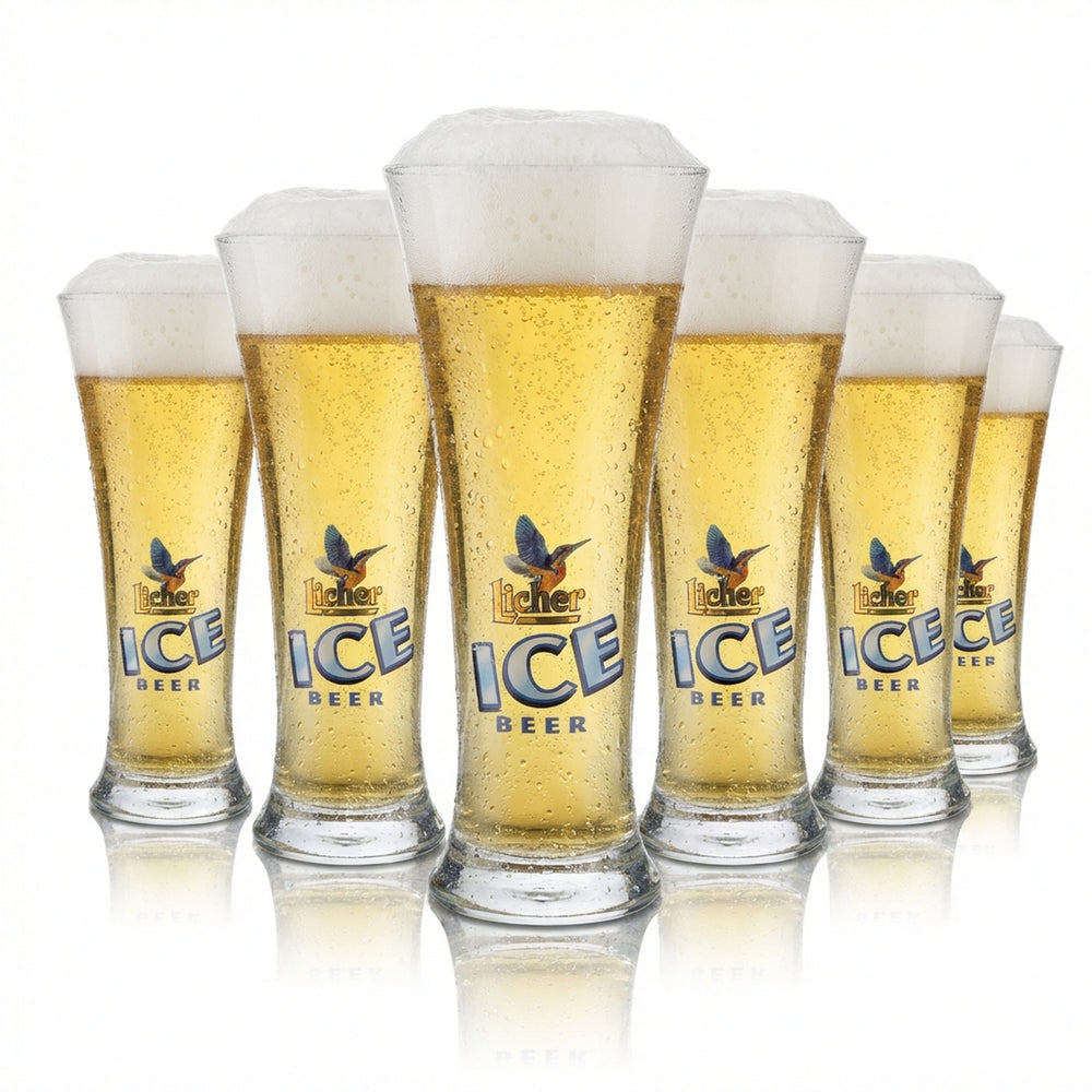 6x Licher Beer Glass 0.2l Goblet Ice Beer Luminarc Martiguess Glasses Set Brewery