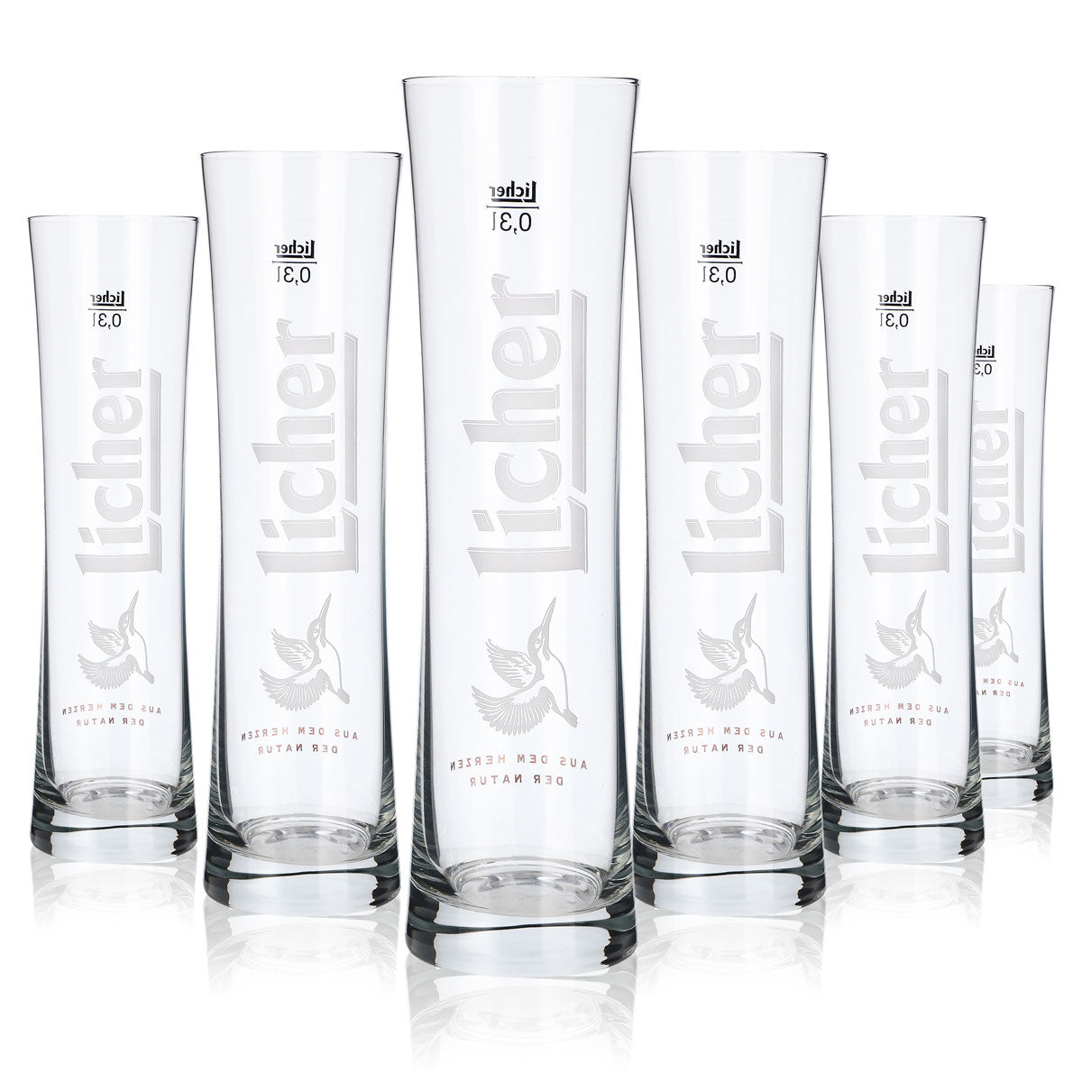 6x Licher Glass 0.3l Designer Glass Beer Mug Set Brewery Hessen – View 6