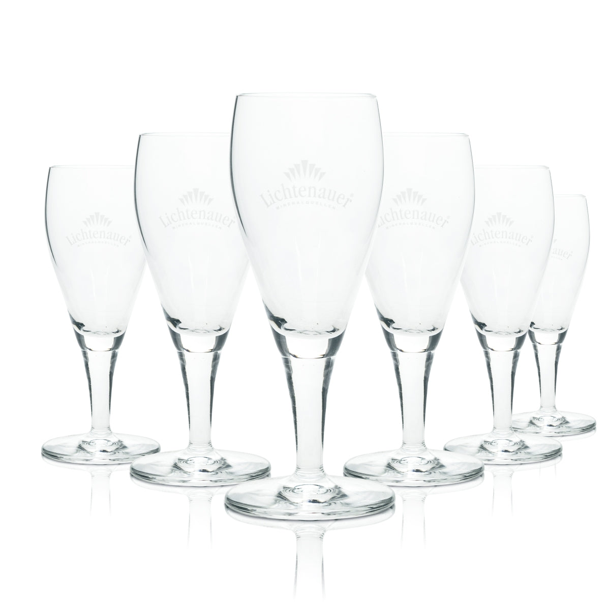 6x Lichtenauer Water Tulip Glass 0.1l Gastro Mineral Glasses Cup Restaurant
