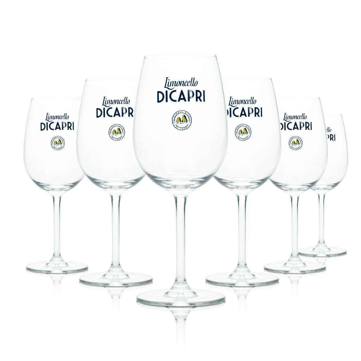 6x Limoncello Di Capri Glass 0.35l Wine Aperitif Long Drink Cocktail Stemmed Glasses