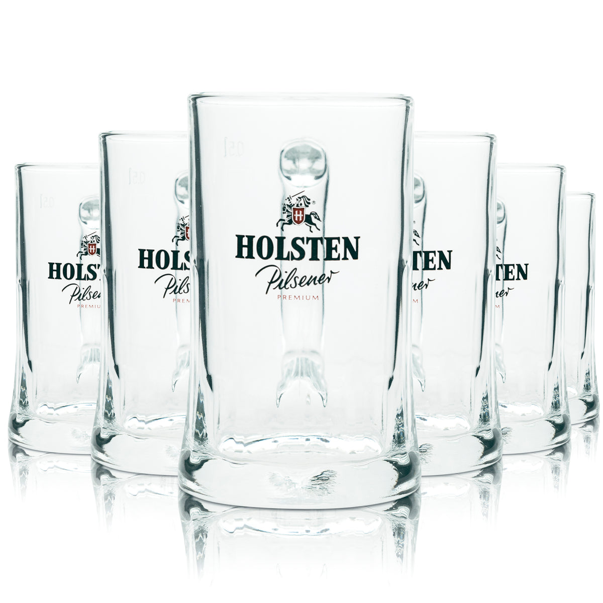 6x Löwenbräu beer glass 0.5l mug Glückauf Rastal Seidel handle glasses mugs Beer – View 4
