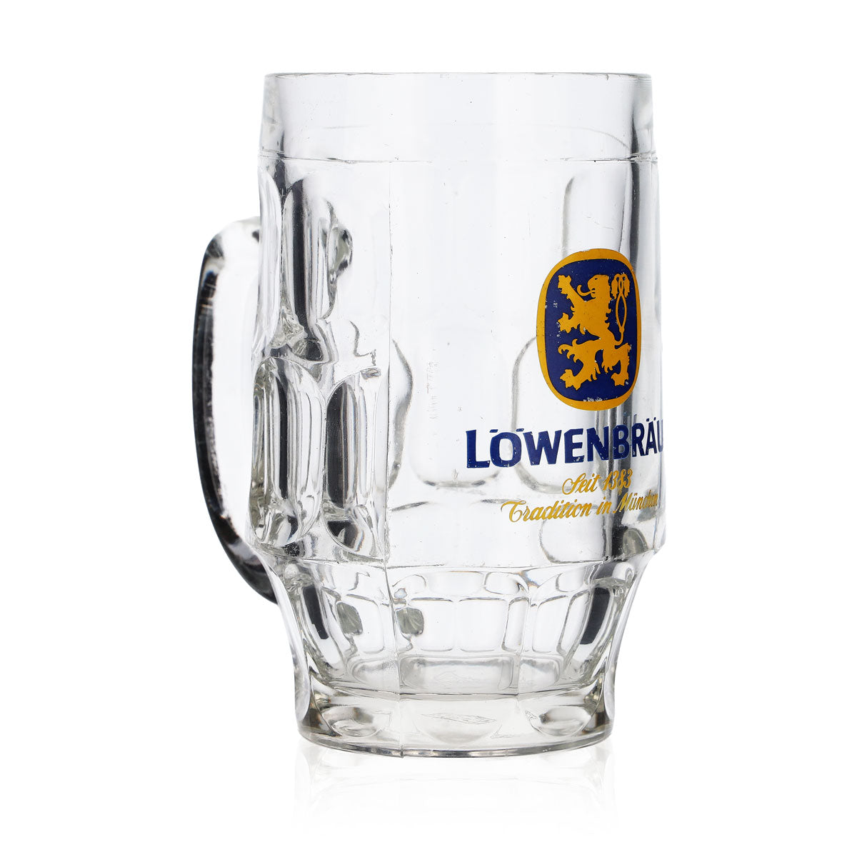 6x Löwenbräu beer glasses, 0.5 l mug, Strasbourg, yellow logo, B-WARE – View 3