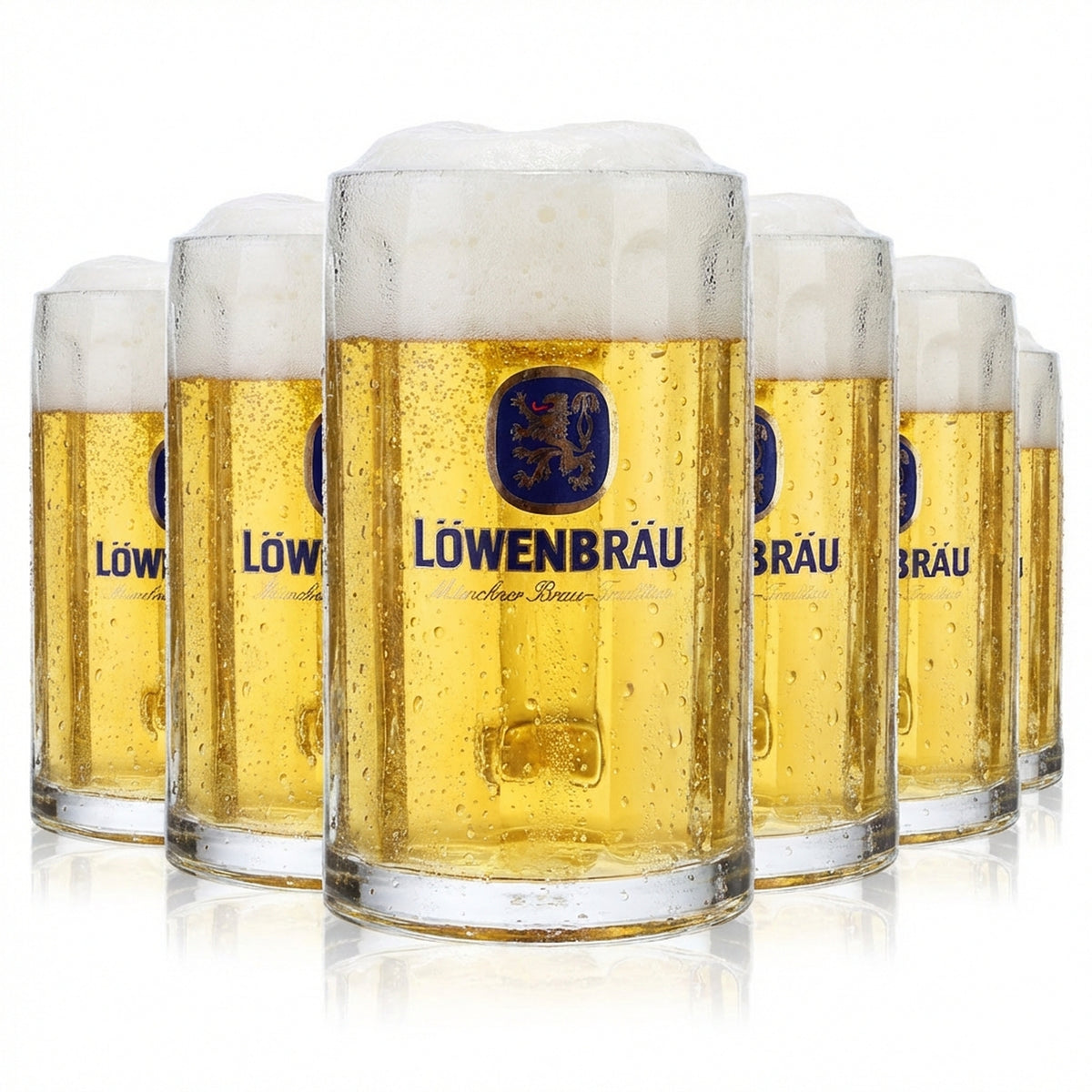 6x Löwenbräu beer glass 0.3l mug Seidel beer stein Rastal Glückauf B-WARE