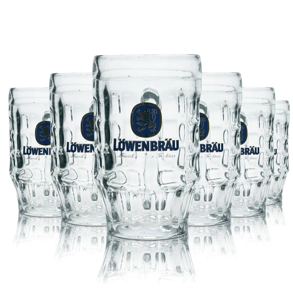 6x Löwenbräu beer glass 0.5l contour beer mug mug Seidel glasses set brewery B-goods