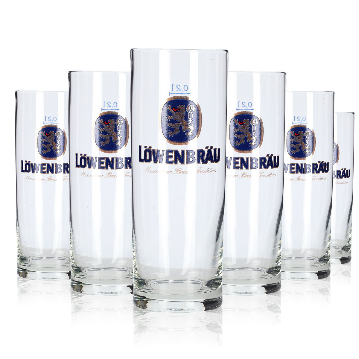 6x Löwenbräu glass 0.2l Willi mug Light beer glass set Bavarian brewery – View 5