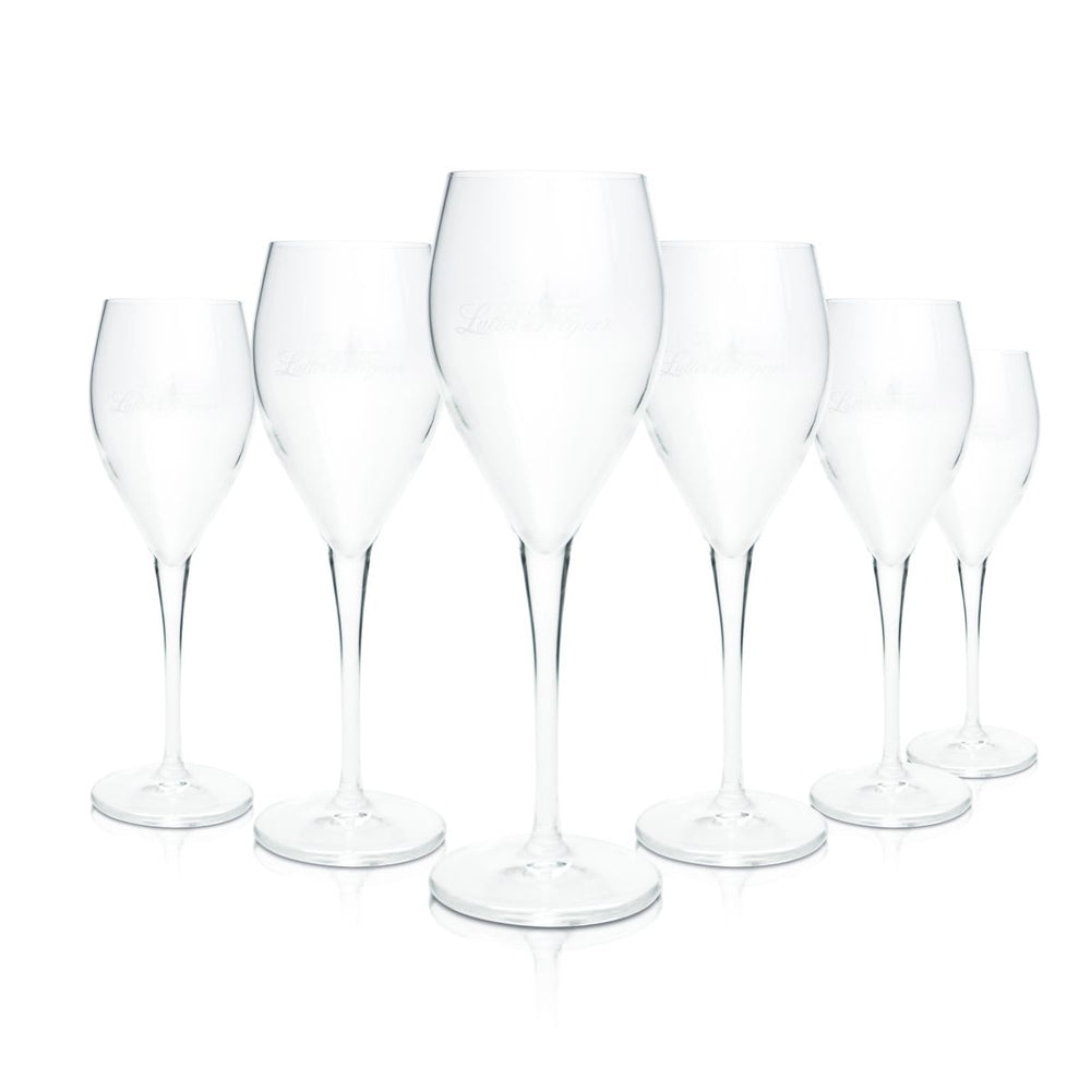 6x Lutter & Wegner Champagne Flute Glass 0.1l Champagne Goblets Sparkling Wine Glasses Champagne Bowl