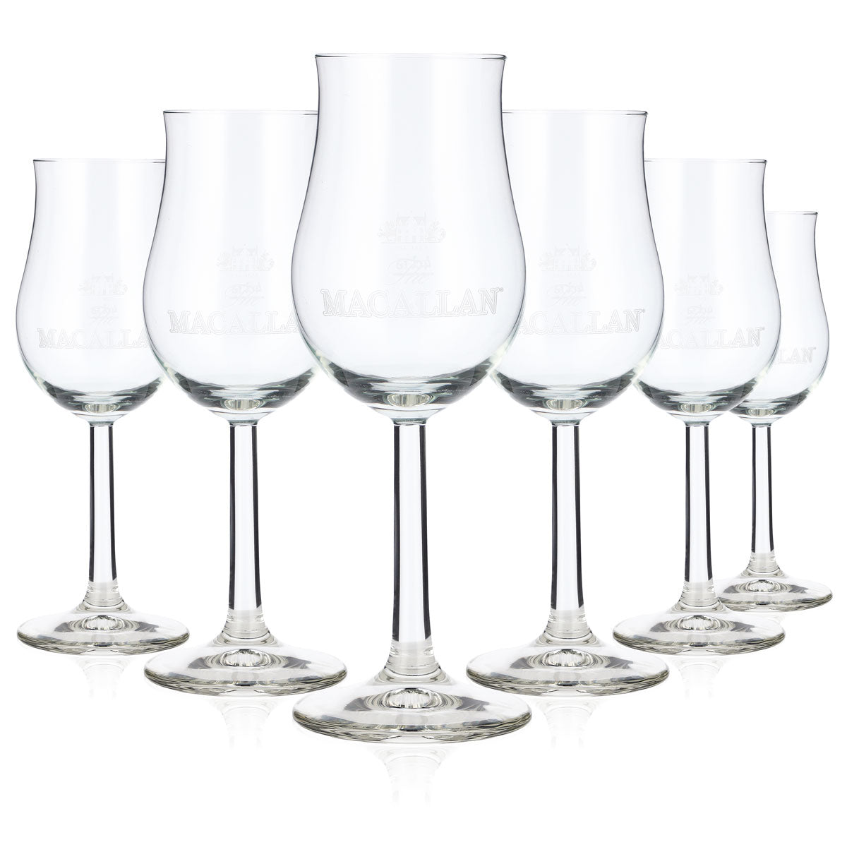 6 Macallan Whiskey Nosing Glasses, 2 cl/4 cl, Bugatti Goblet (Set of 6)