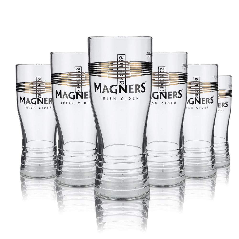 6x Magners Cider Glass Irish Cider Pint Glasses "Win Magners" 0.5l
