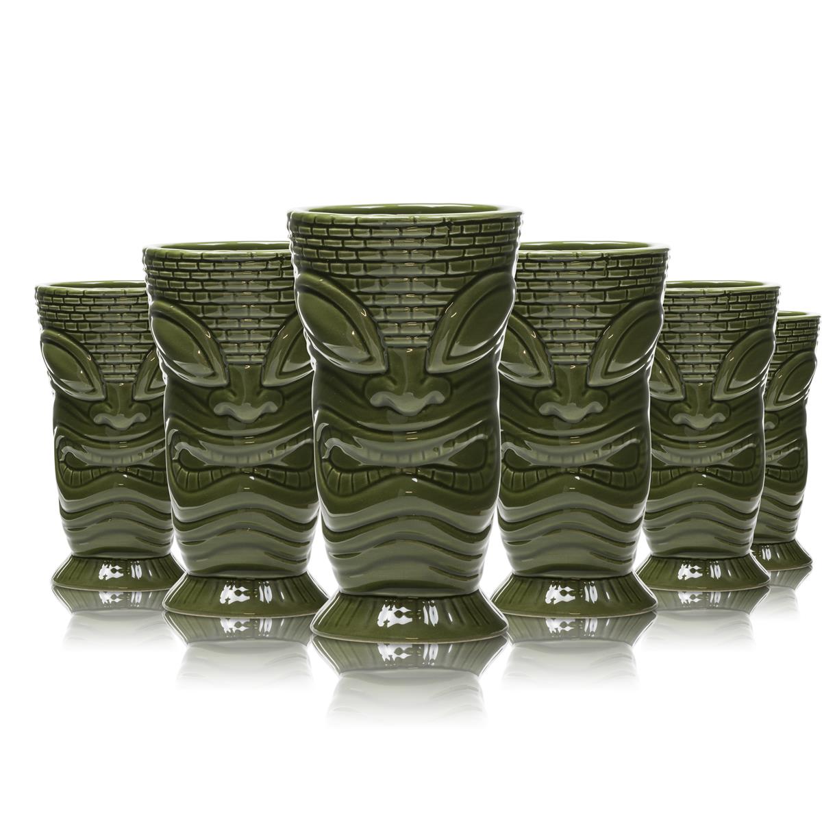 6x Mahiki Rum Glass Mug Green