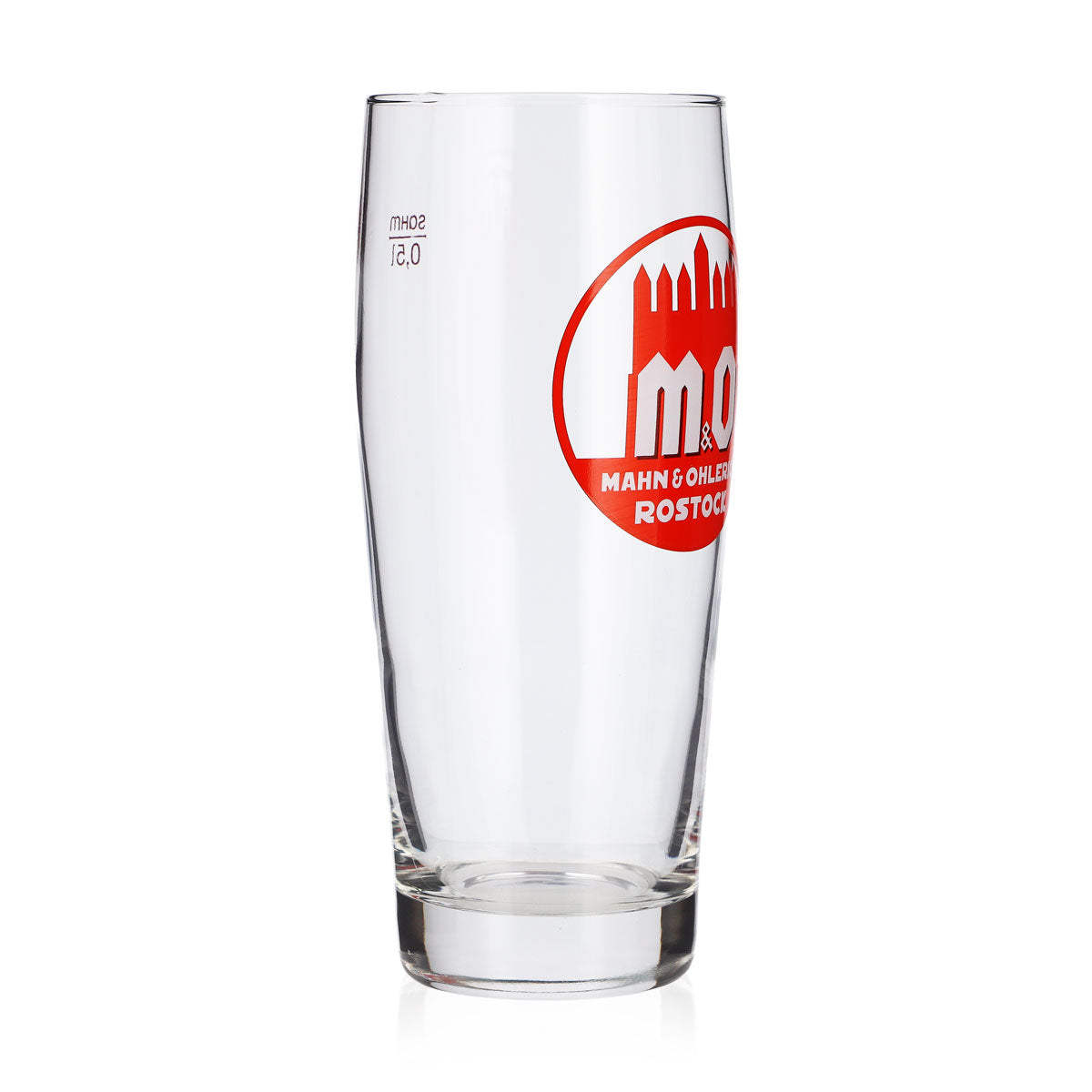 6 Mahn & Ohlerich Beer Glasses, 0.5 L, Red Logo, "sahm Rostock" – View 3