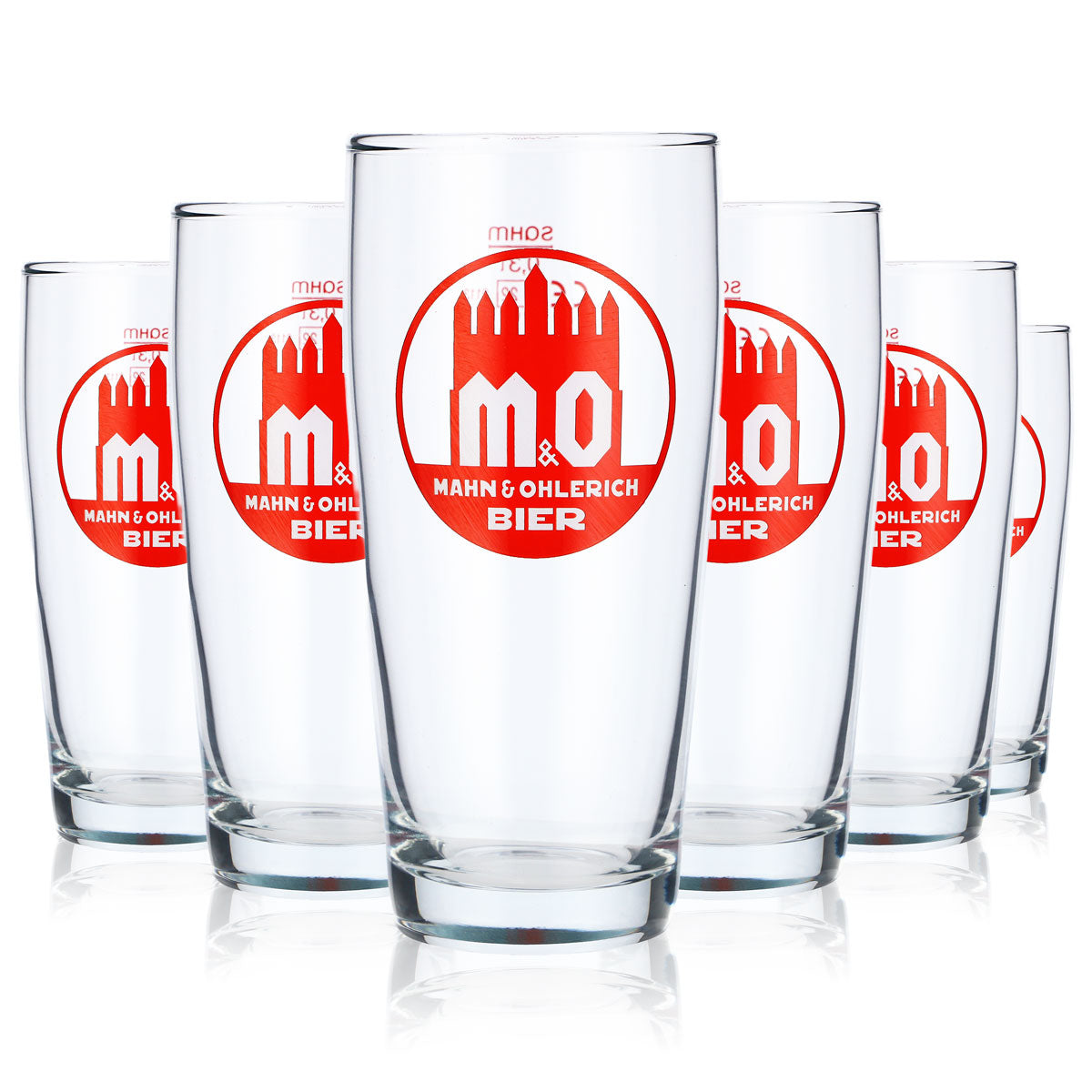 6x Mahn & Ohlerich beer glasses, 0.3 l, Willi-Becher logo in orange Sahm – View 5