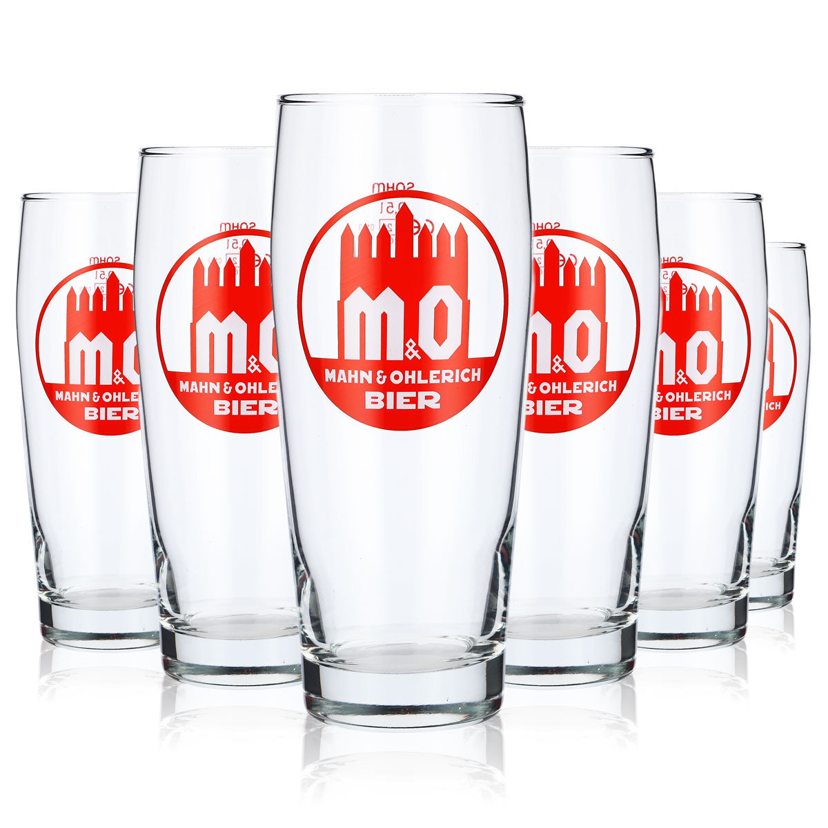 6x Mahn & Ohlerich beer glasses, 0.5 l, Willi-Becher logo in orange Sahm – View 5