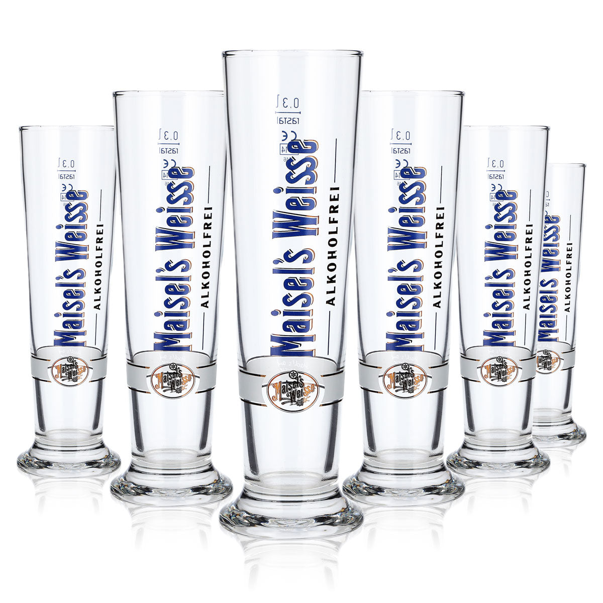 6x Maisels Weisse Beer Glass, 0.3 L, Non-Alcoholic (Set of 6)