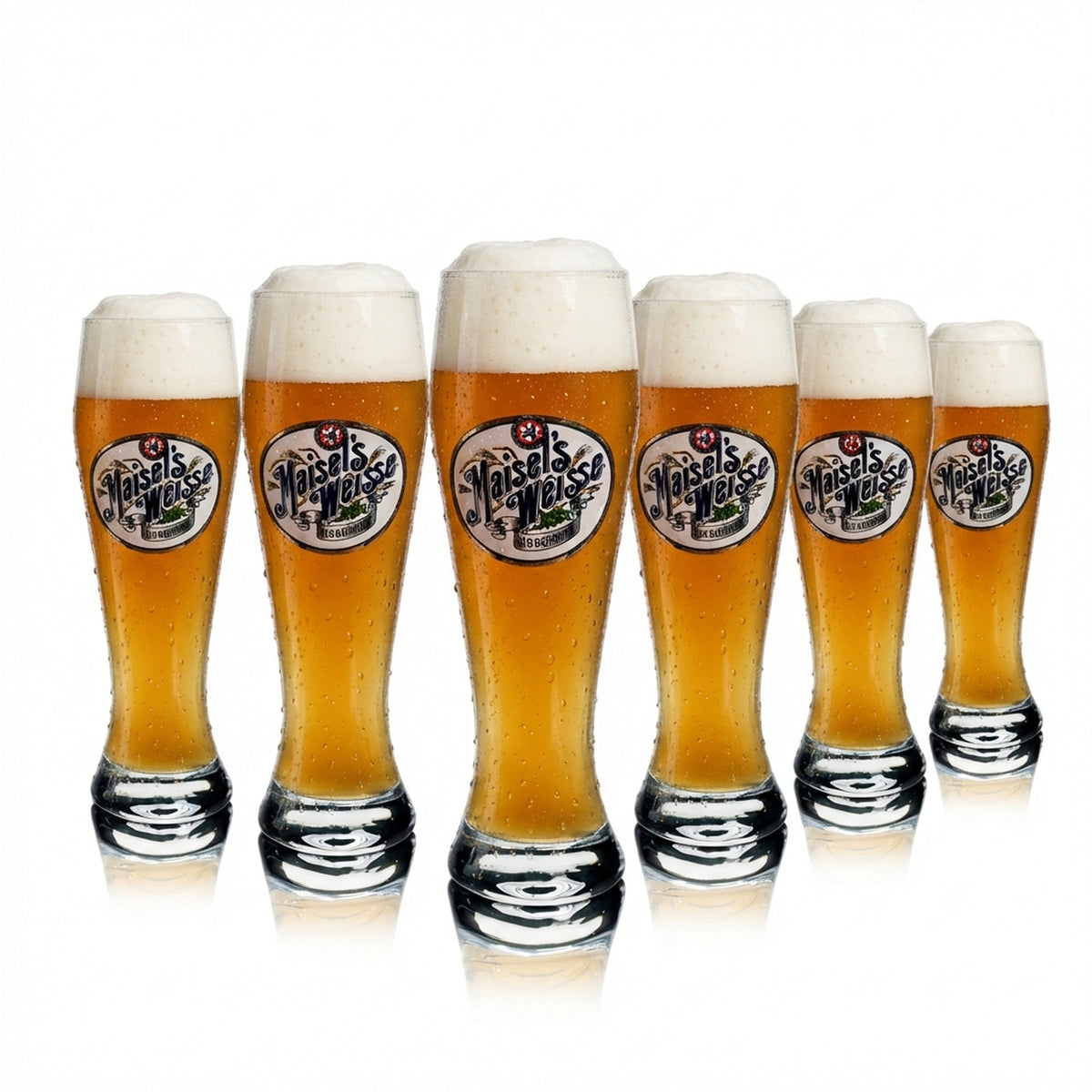 6x Maisels Weisse wheat beer glass 0.3l yeast crystal wheat glasses, restaurant-calibrated