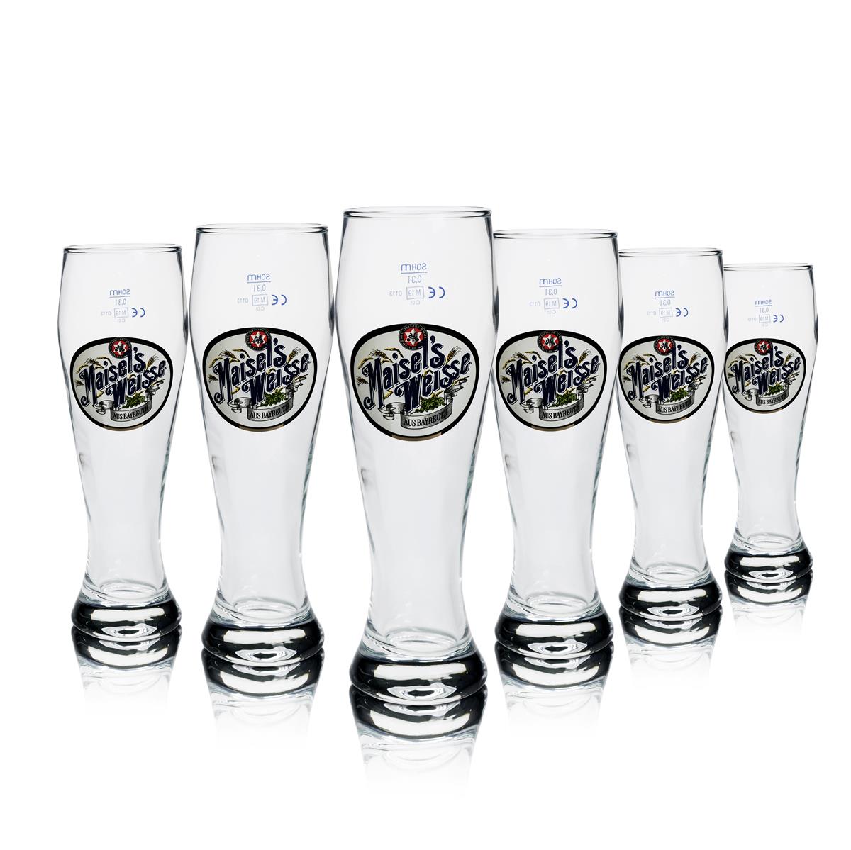 6x Maisels Weisse wheat beer glass 0.3l yeast crystal wheat glasses, restaurant-calibrated – View 2