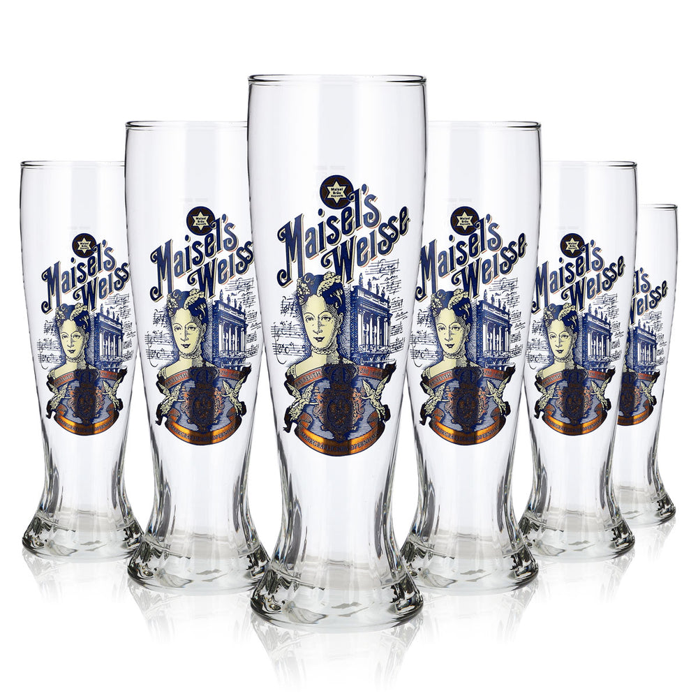 6x Maiselsbräu Beer Glass, 0.5 L, Bayreuth "Sahm Jahre" Trophy