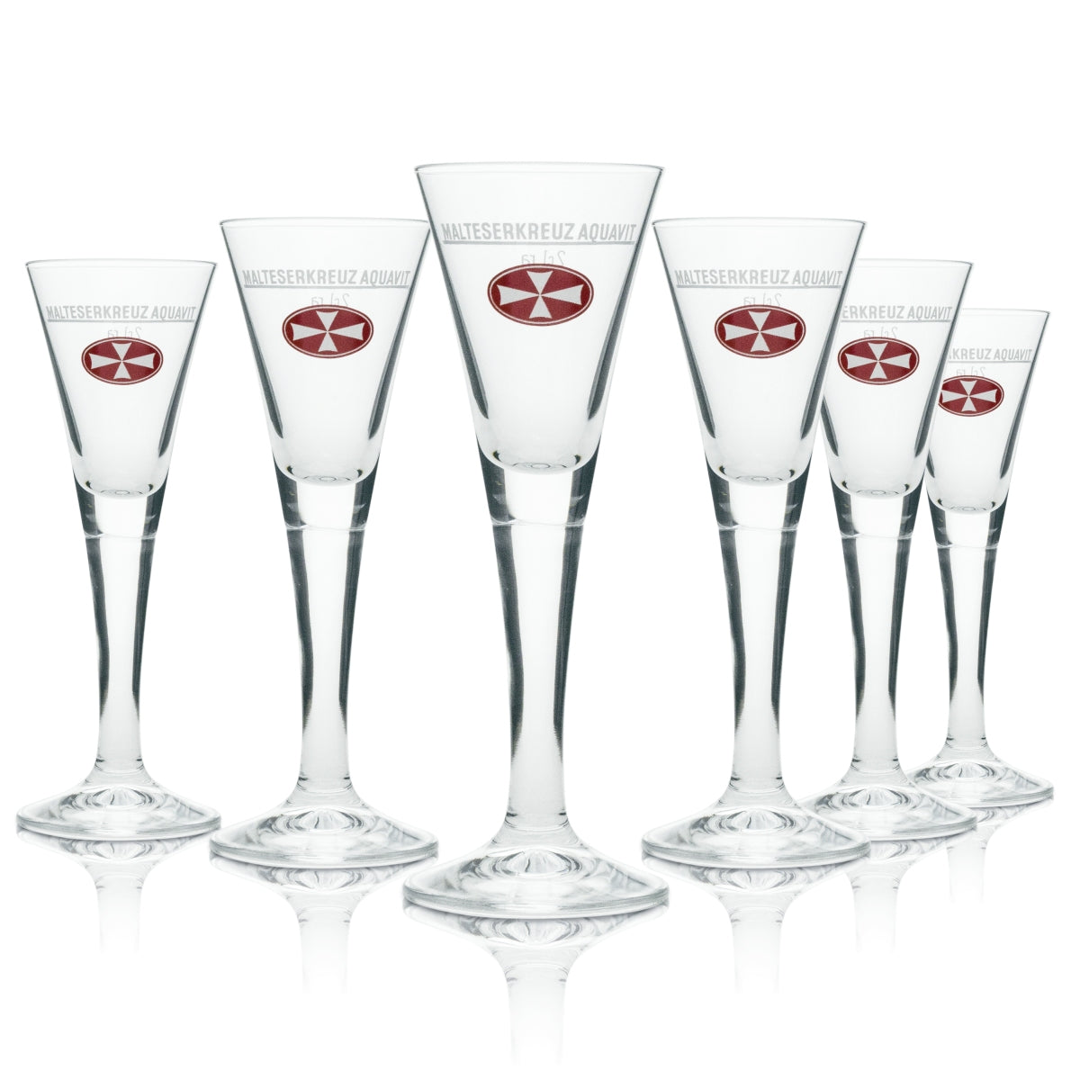 6x Maltese Cross Liqueur Glass Shot 2cl