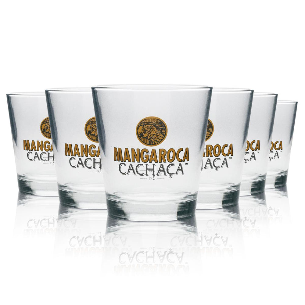 6x Mangaroca Cachaca Glass Tumbler 350ml