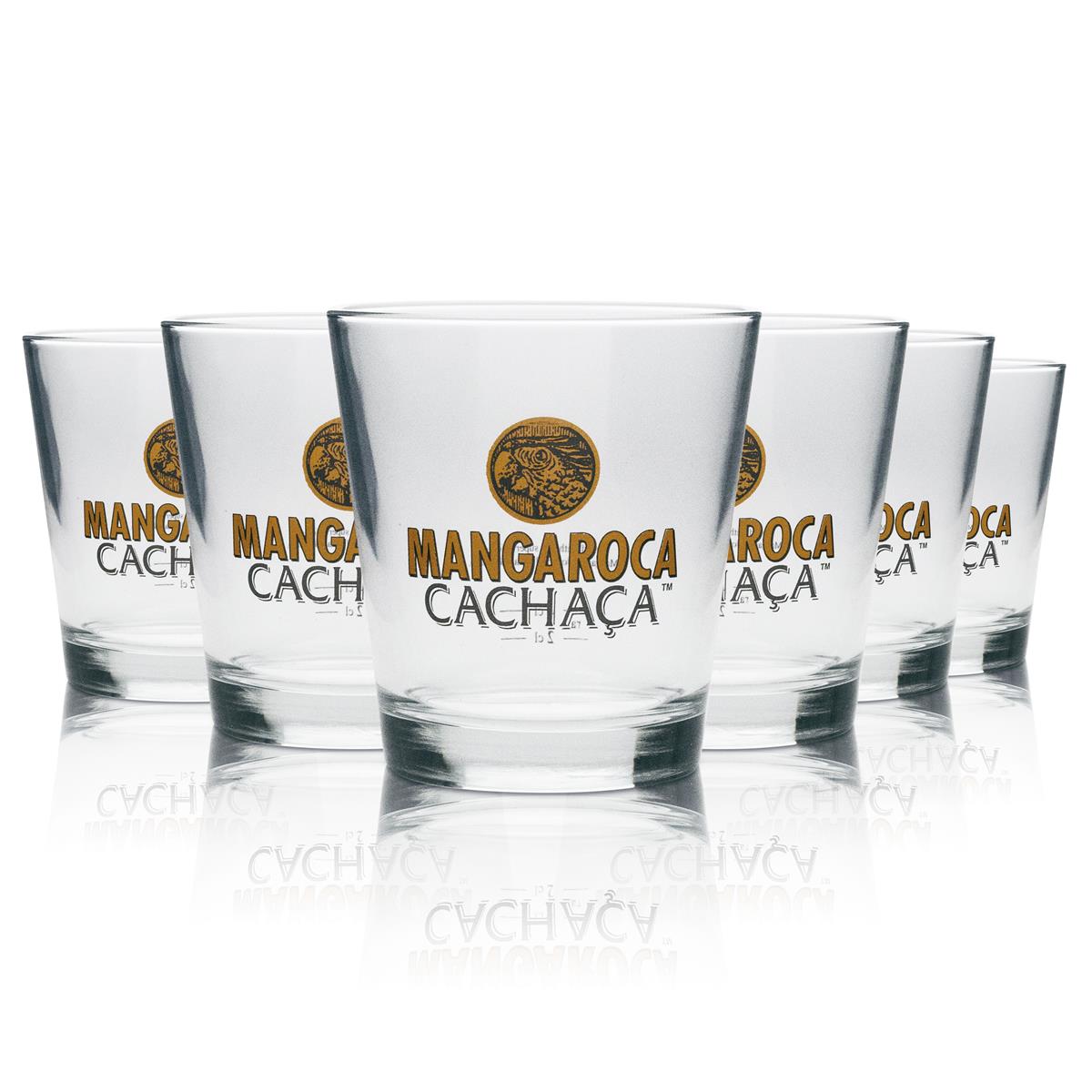 6x Mangaroca Cachaca Glass Tumbler 350ml