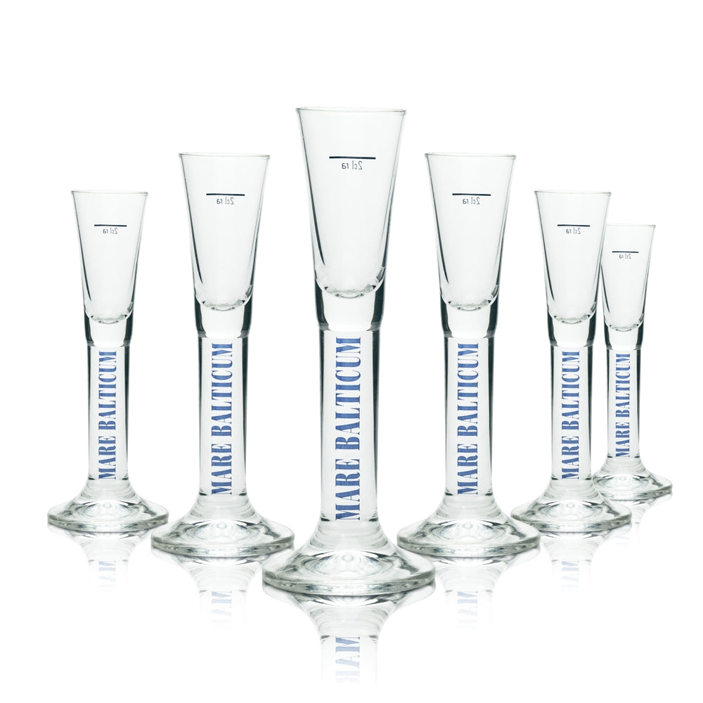 6x Mare Balticum liqueur shot glasses Short shot glasses Stemmed glasses Gastro
