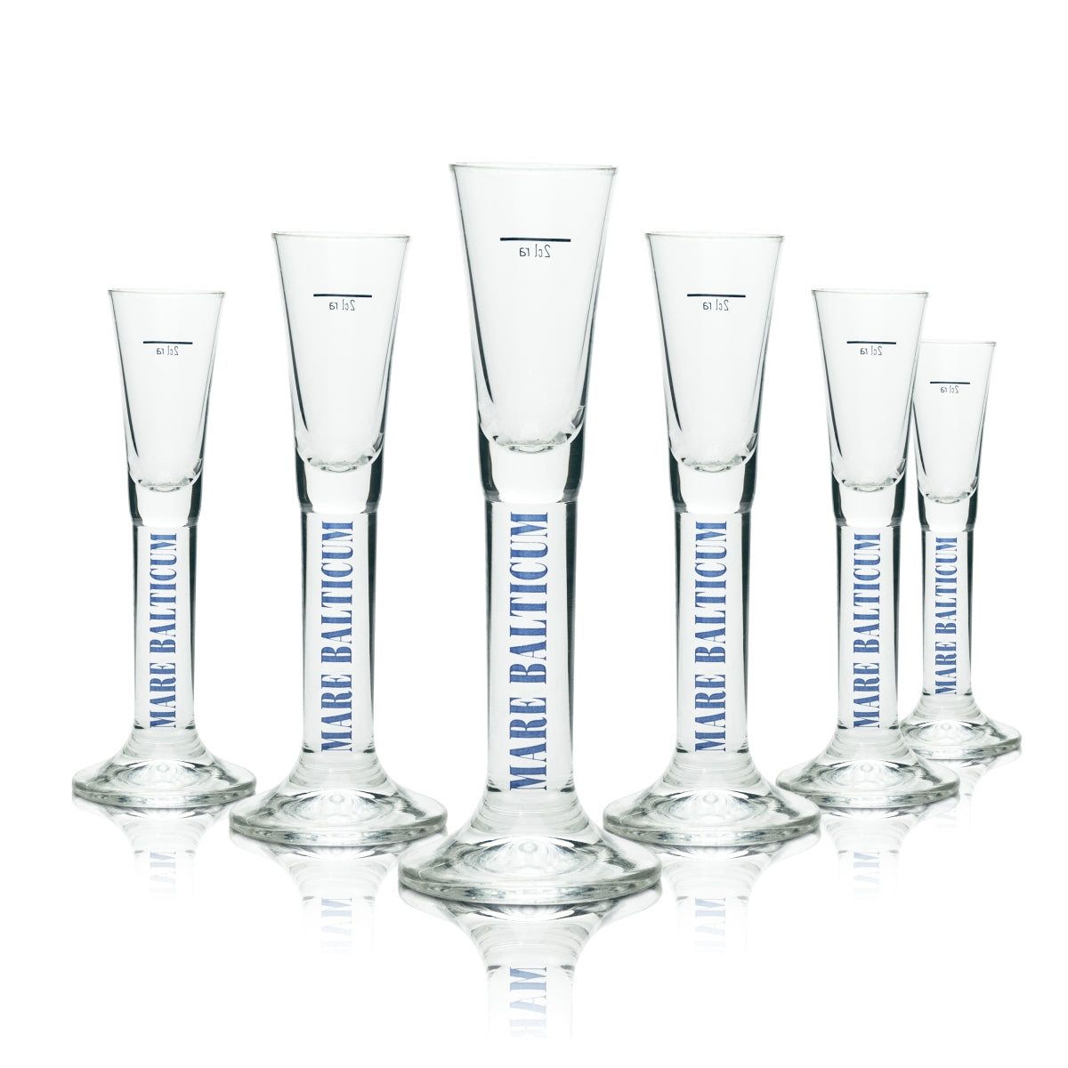 6x Mare Balticum liqueur shot glasses Short shot glasses Stemmed glasses Gastro