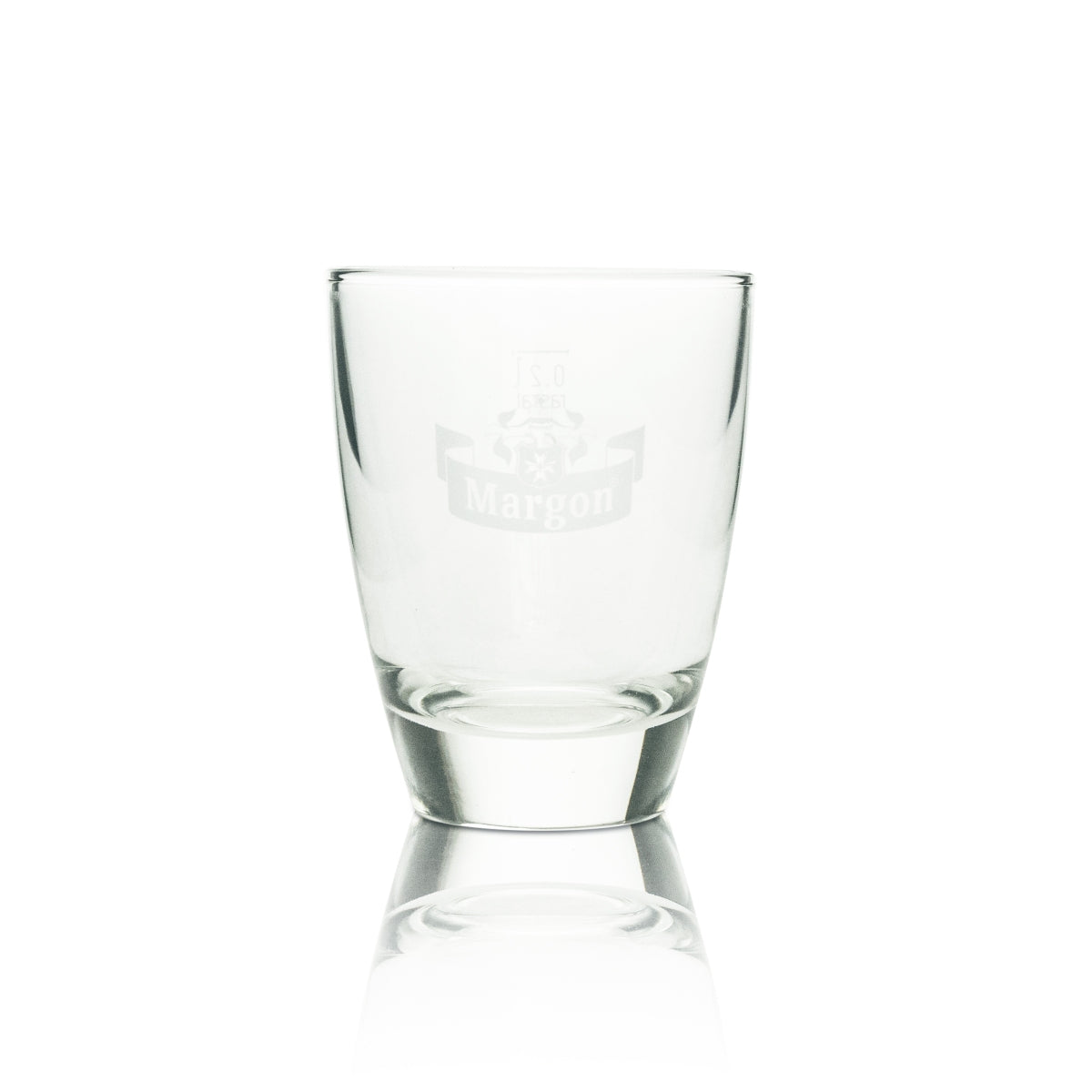 6x Margon water glass tumbler 0.2 l with white logo – View 2