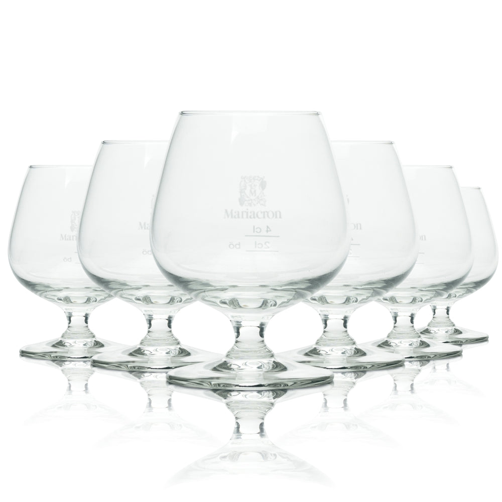 6x Mariacron brandy glass tumbler balloon glass with oak mark tasting ball bar