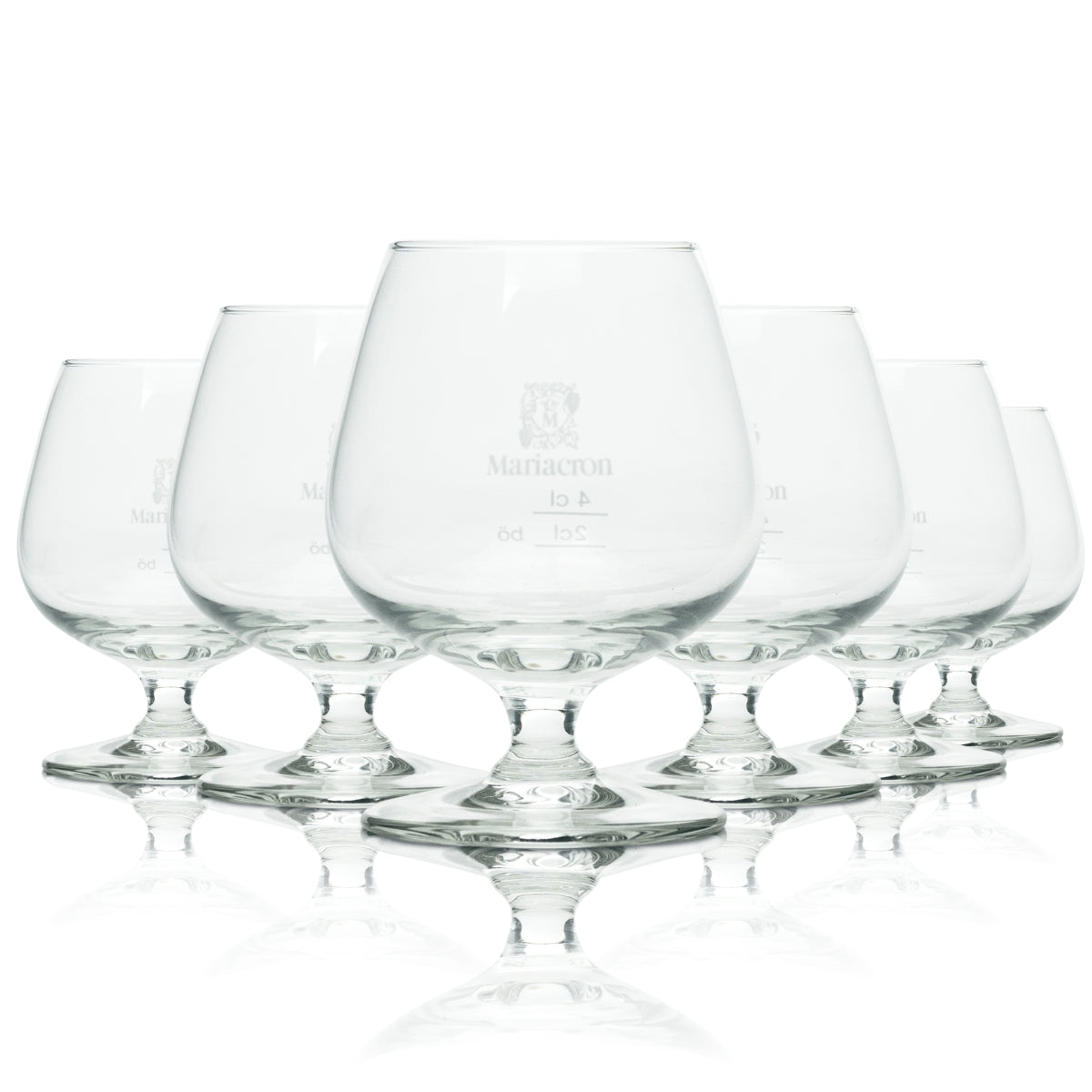 6x Mariacron brandy glass tumbler balloon glass with oak mark tasting ball bar