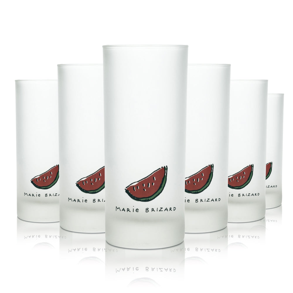 6x Marie Brizard liqueur glass 0.3l long drink cocktail aperitif glasses frosted bar
