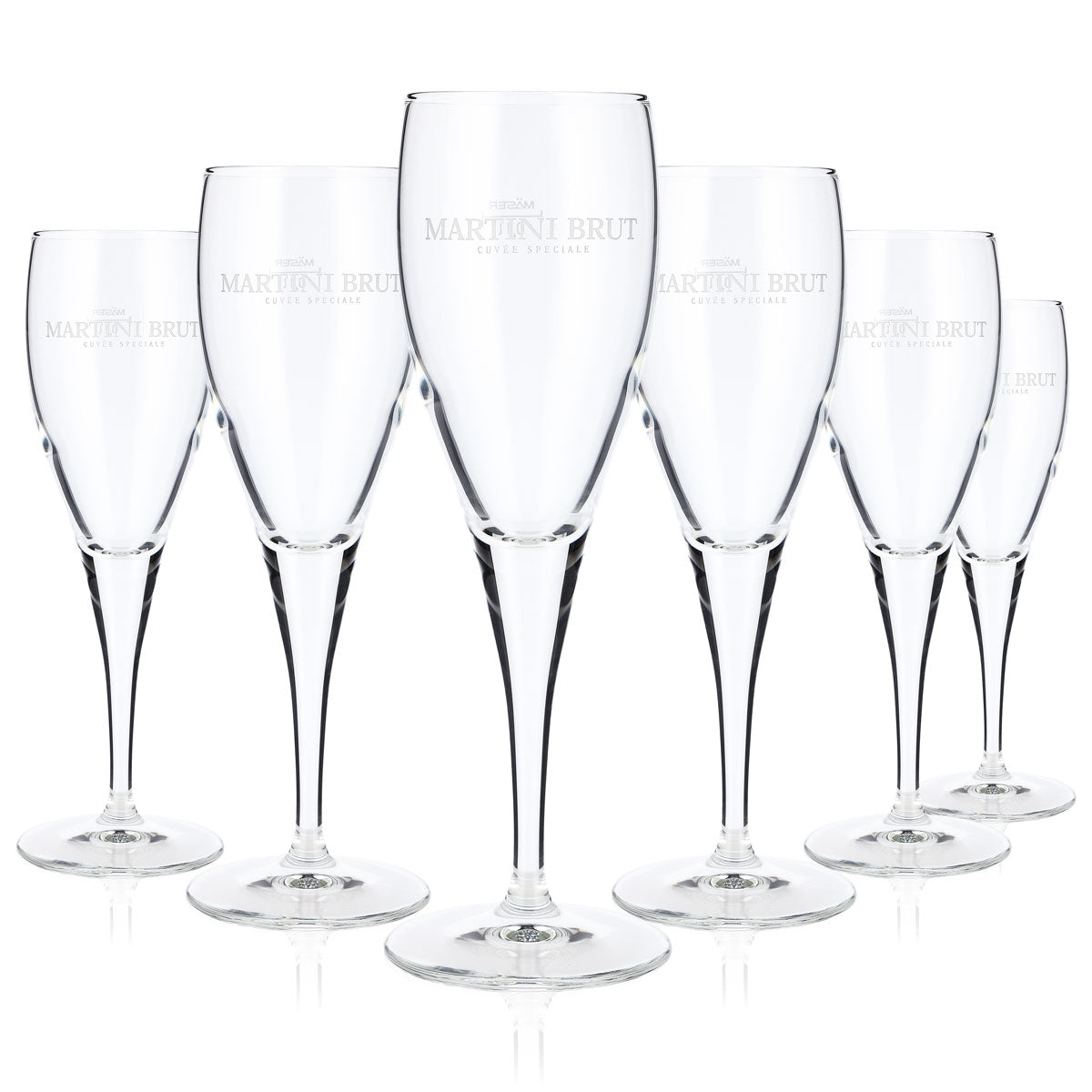6 Martini Vermouth Glass Champagne Glasses 0.1l Flute "Martini Brut" Mäser