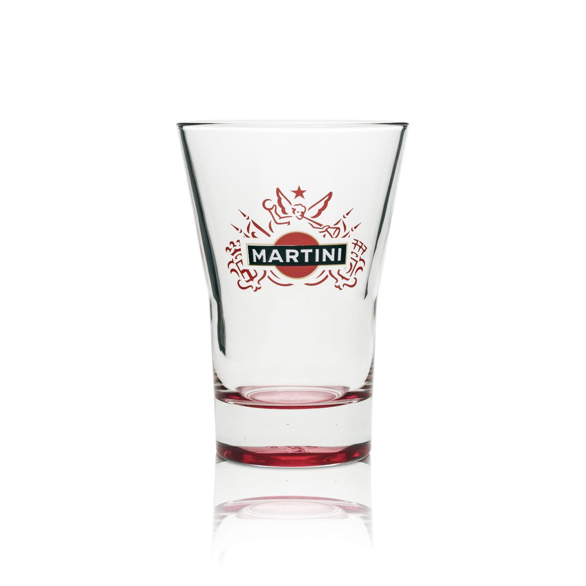 6x Martini Vermouth Glass Tumblers 31cl red base – View 2
