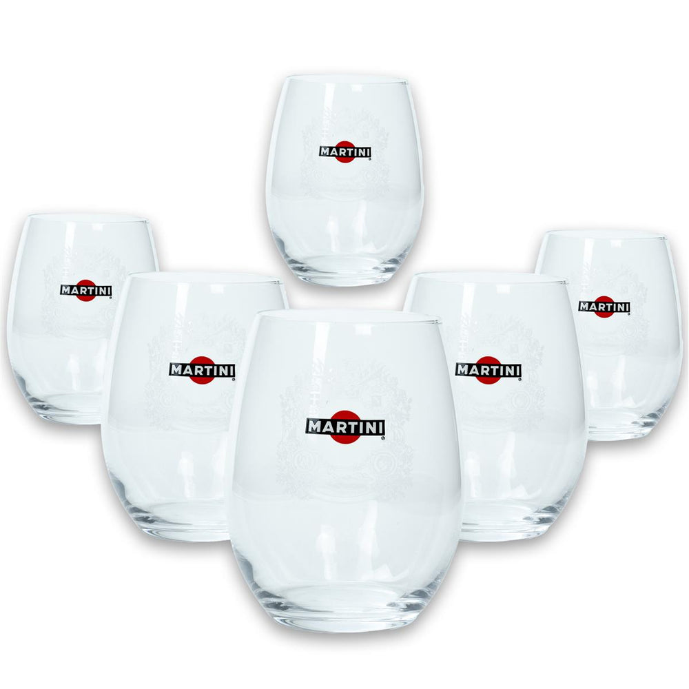 6x Martini Vermouth Glass Tumbler Prosecco 44.5 cl