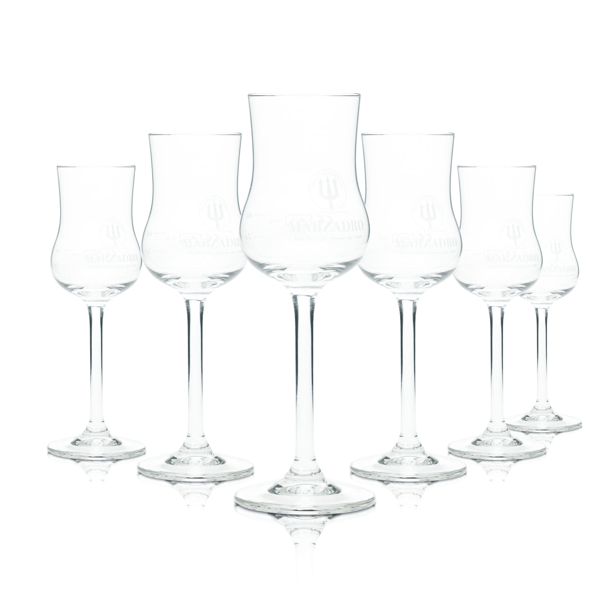 6x Marzadro Grappa Glass 4cl Nosing Style Goblet Schnapps Glasses Trentino Gastro