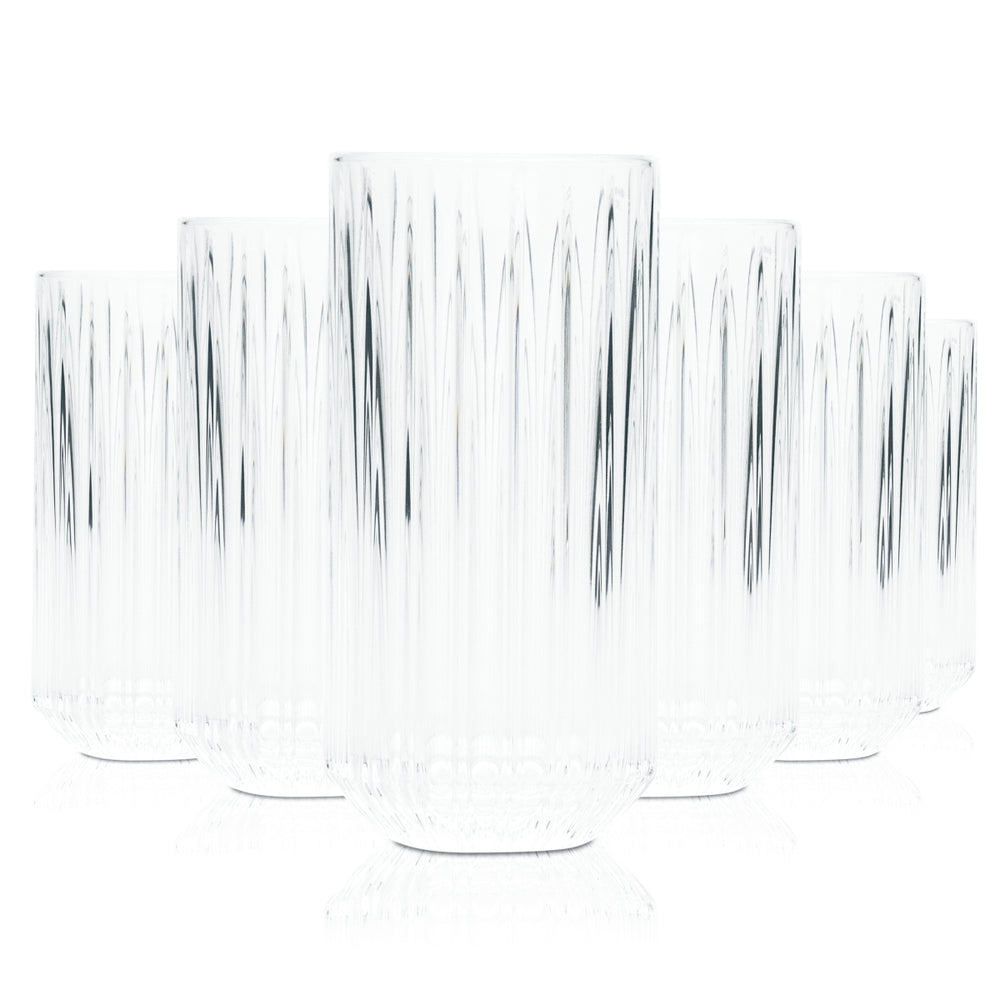 6x Matusalem Glass 0.3l Nachtmann Crystal Long Drink Cocktail Contour Glasses Rum