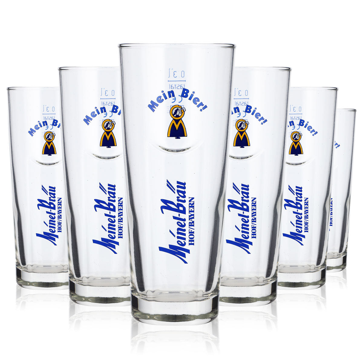 6x Meinel Bräu Beer Glass Beer Glasses Glasses 0.3l Willi Mug Rastal – View 5