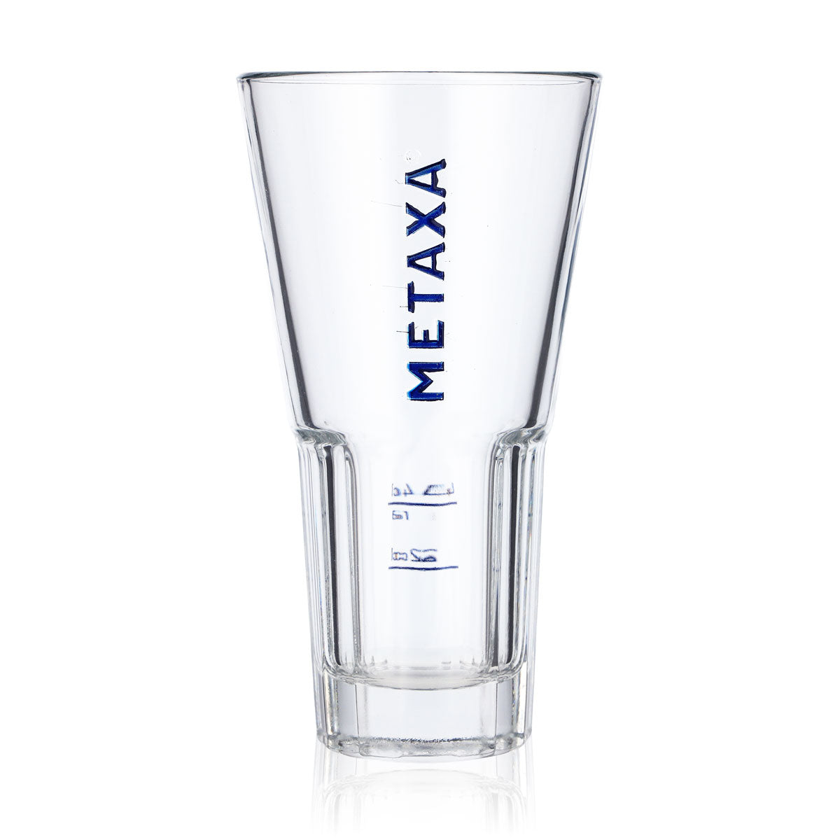 6x Metaxa brandy glass 0.35l blue lettering long drink glass relief Rastal – View 2