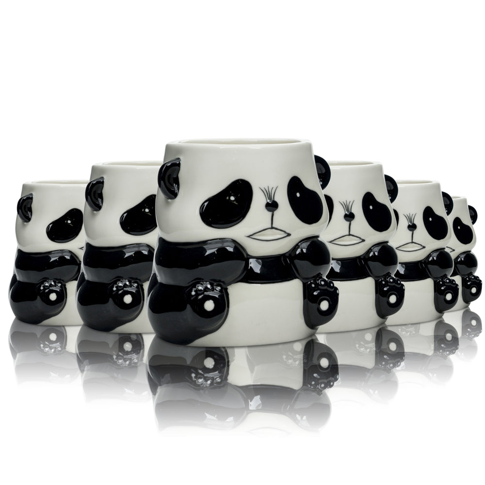 6x Ming River Baijiu Cup 0.4L Panda Glass Tiki Sichuan Mug Cup Cocktail Glasses