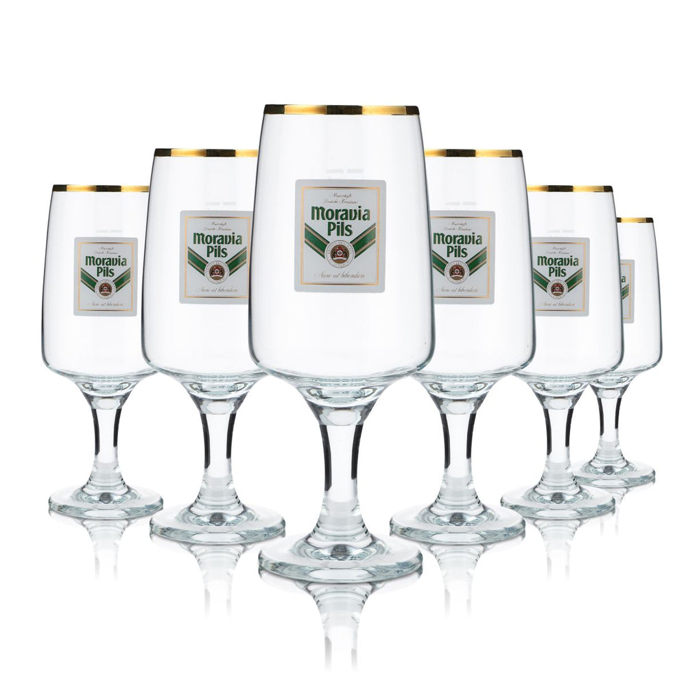 6x Moravia Glass 0.25l Beer Glass Colani Cup Tulip Glass Set Brewery Gastro