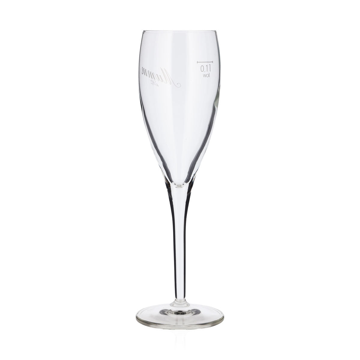6 Mumm Sparkling Wine/Champagne Flutes, 0.1 L, with white, angled Mumm & Co. logo (set of 6) – View 4
