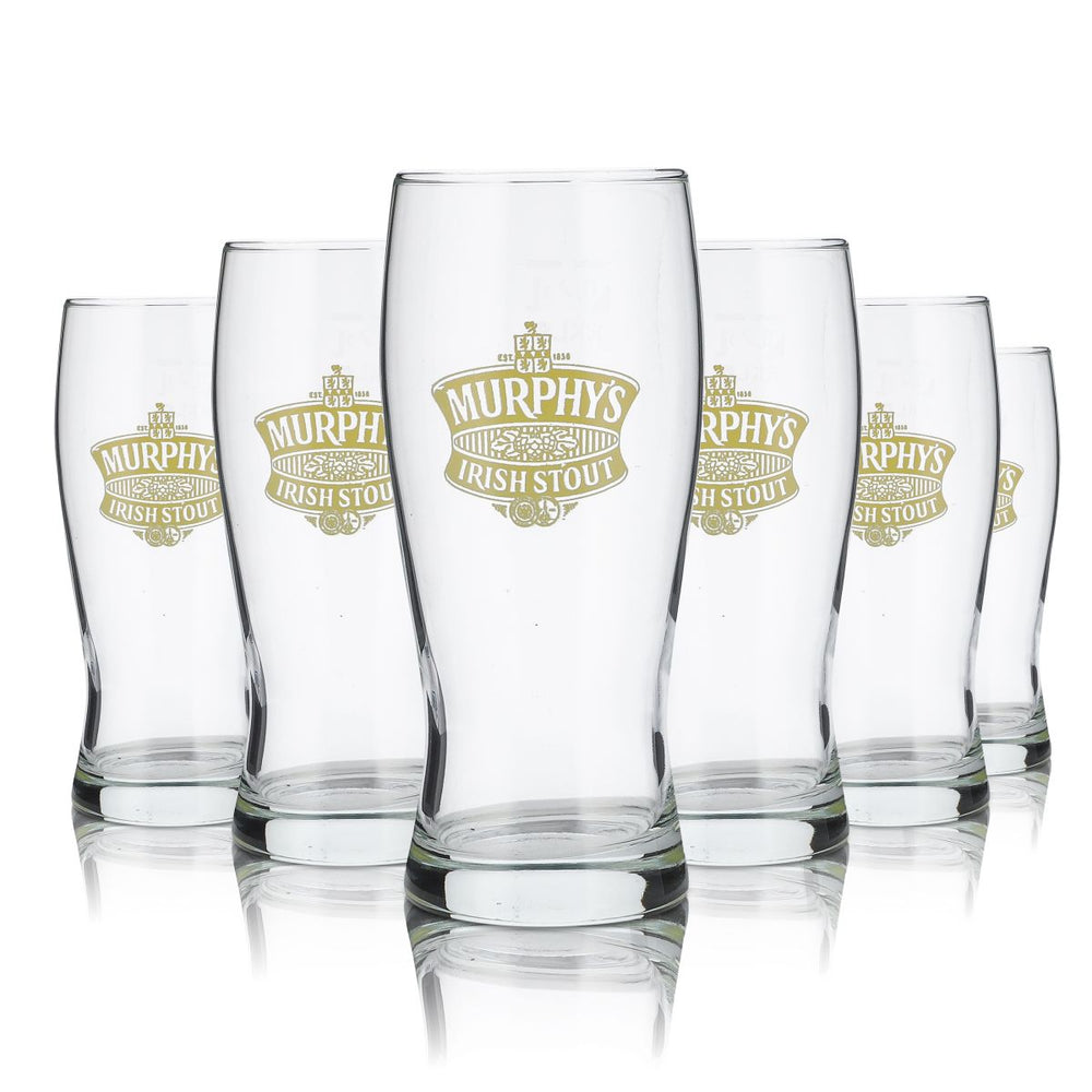 6x Murphy's Glass 0.25l Irish Stout Pint Beer Glass Mug Glass Set Brewery